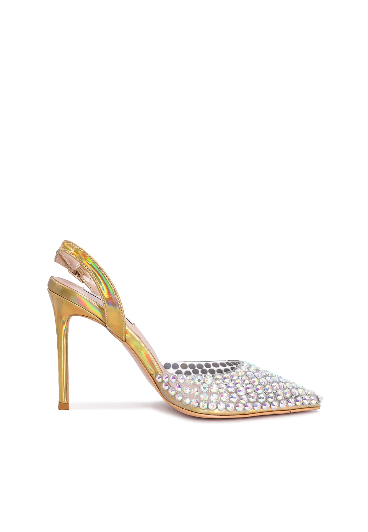 Decollete Slingback a punta con strass e tacco alto K3338 - Image 3