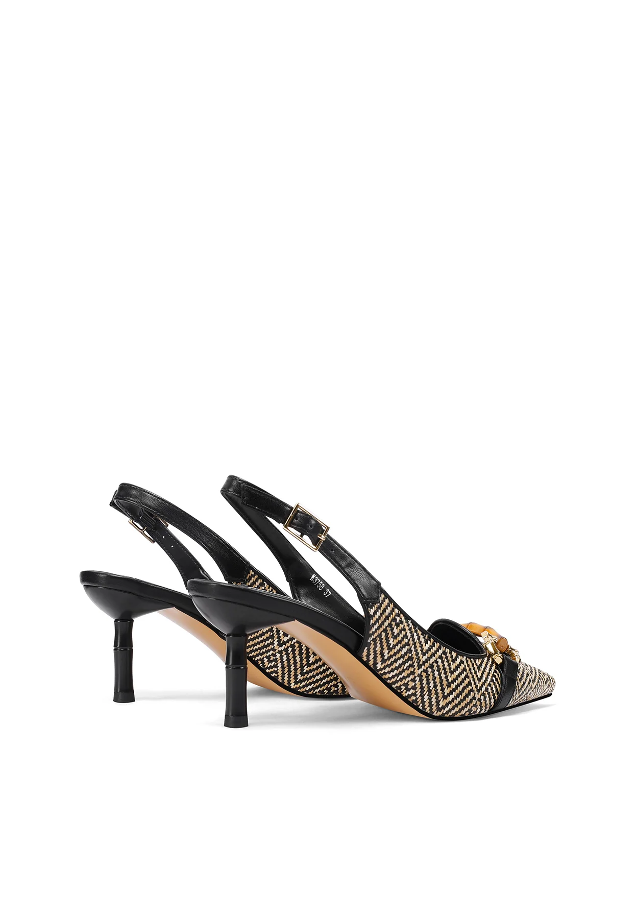 Dècolletè Slingback ricamata con accessorio frontale K3758 - Image 11