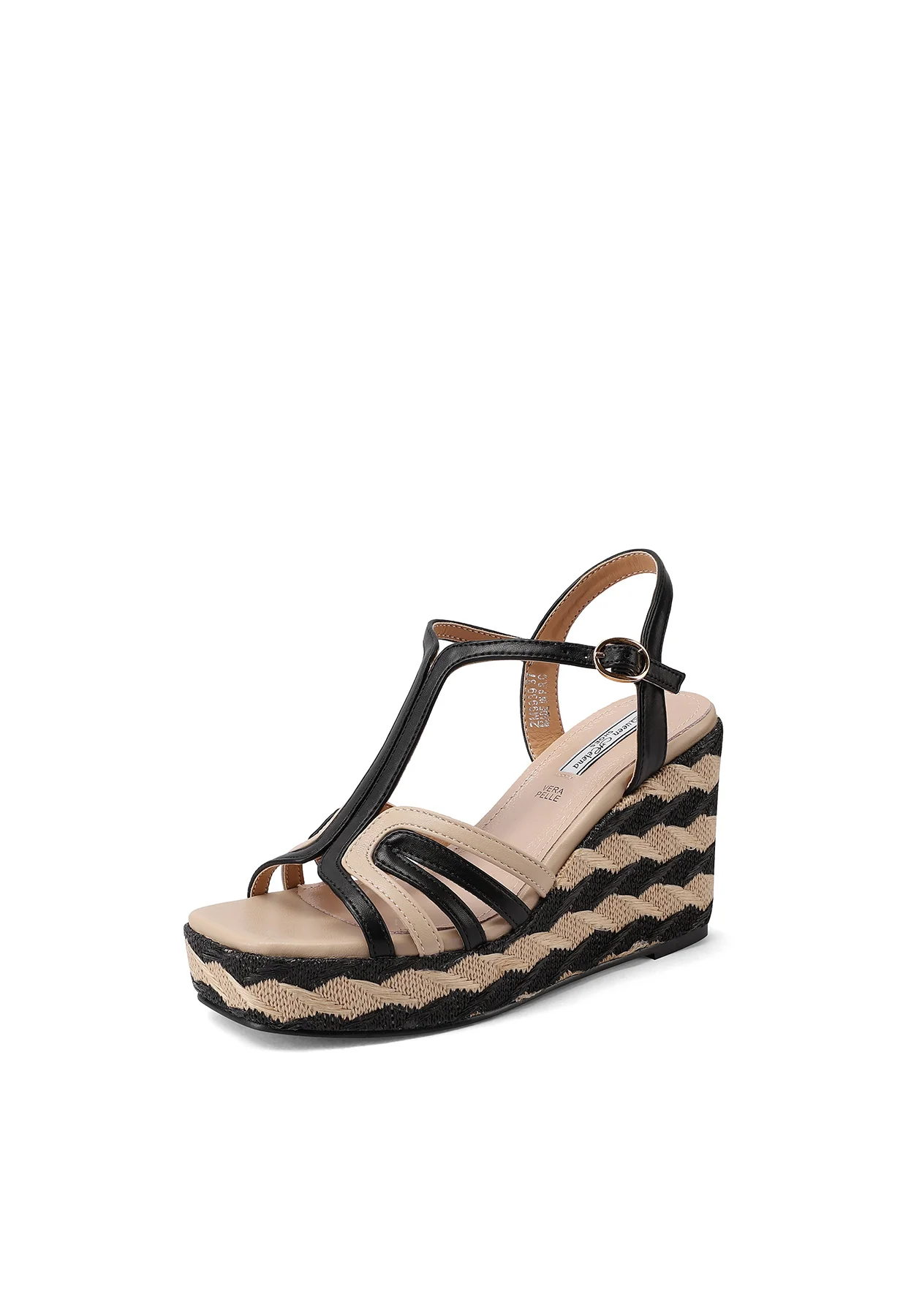 Sandali con zeppa alta intrecciata e cinturino elegante ZM9939 - Image 10