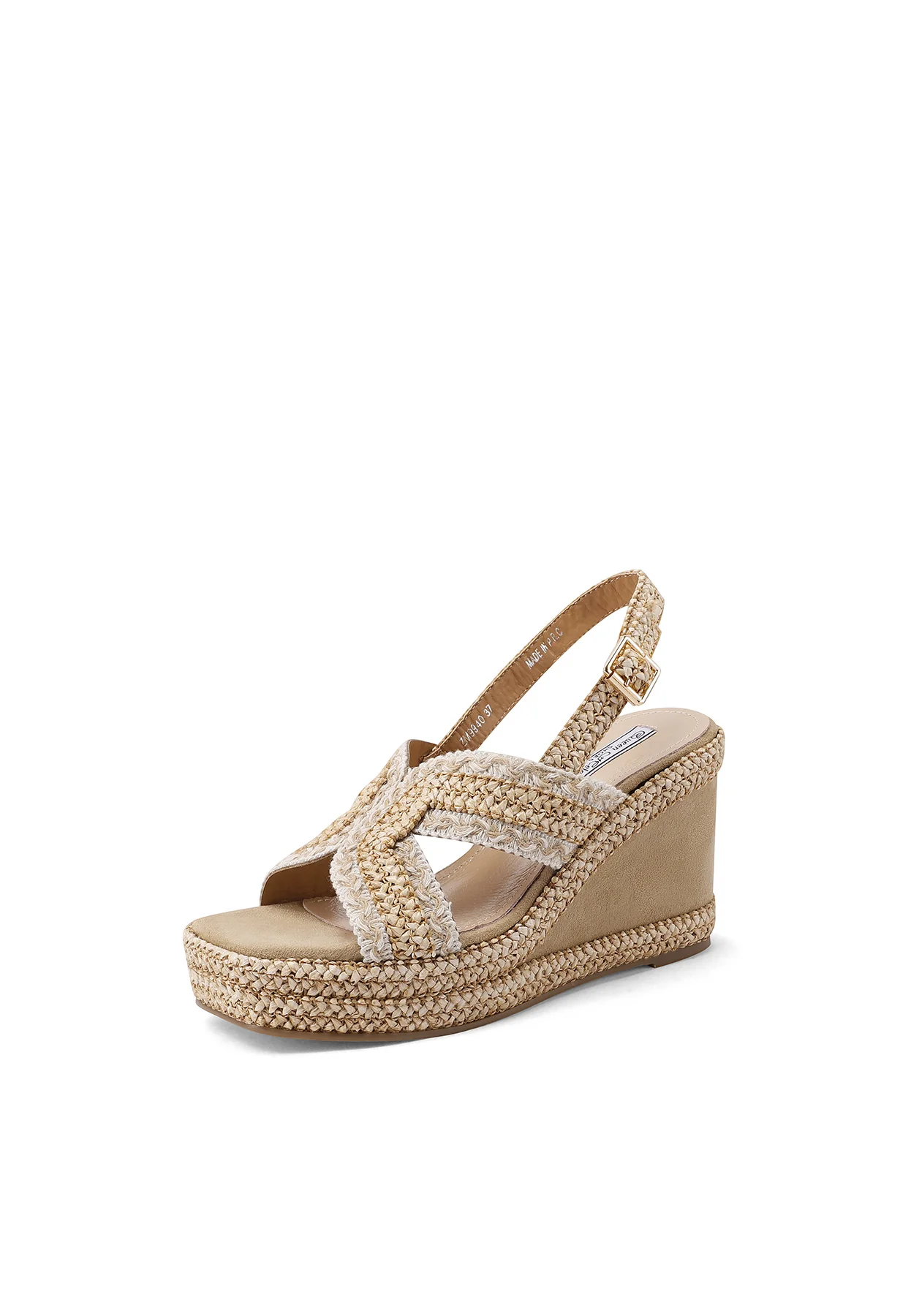 Sandali con zeppa intrecciata e cinturino regolabile ZM9940 - Image 17