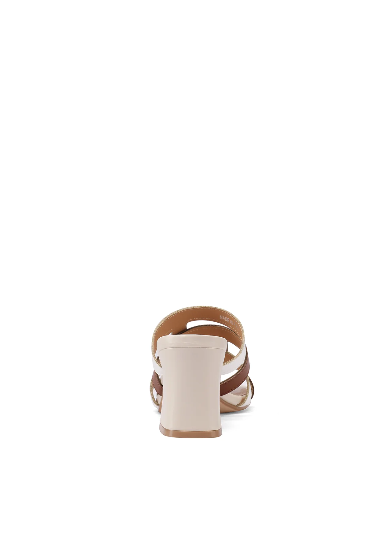 Sandali eleganti a fasce bicolore con tacco medio ZM9682 - Image 19