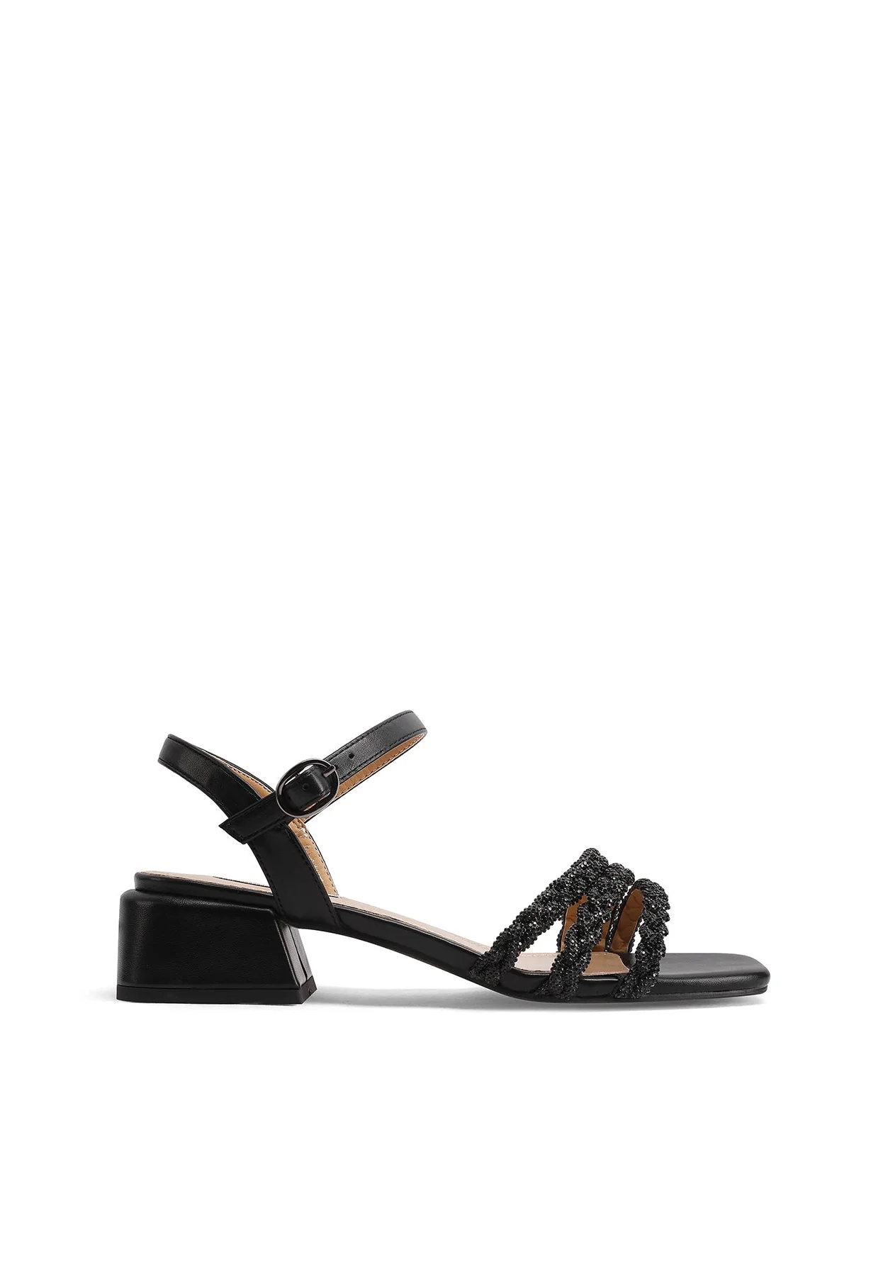 Sandali eleganti con fasce strass e tacco basso ZM9944 - Image 2