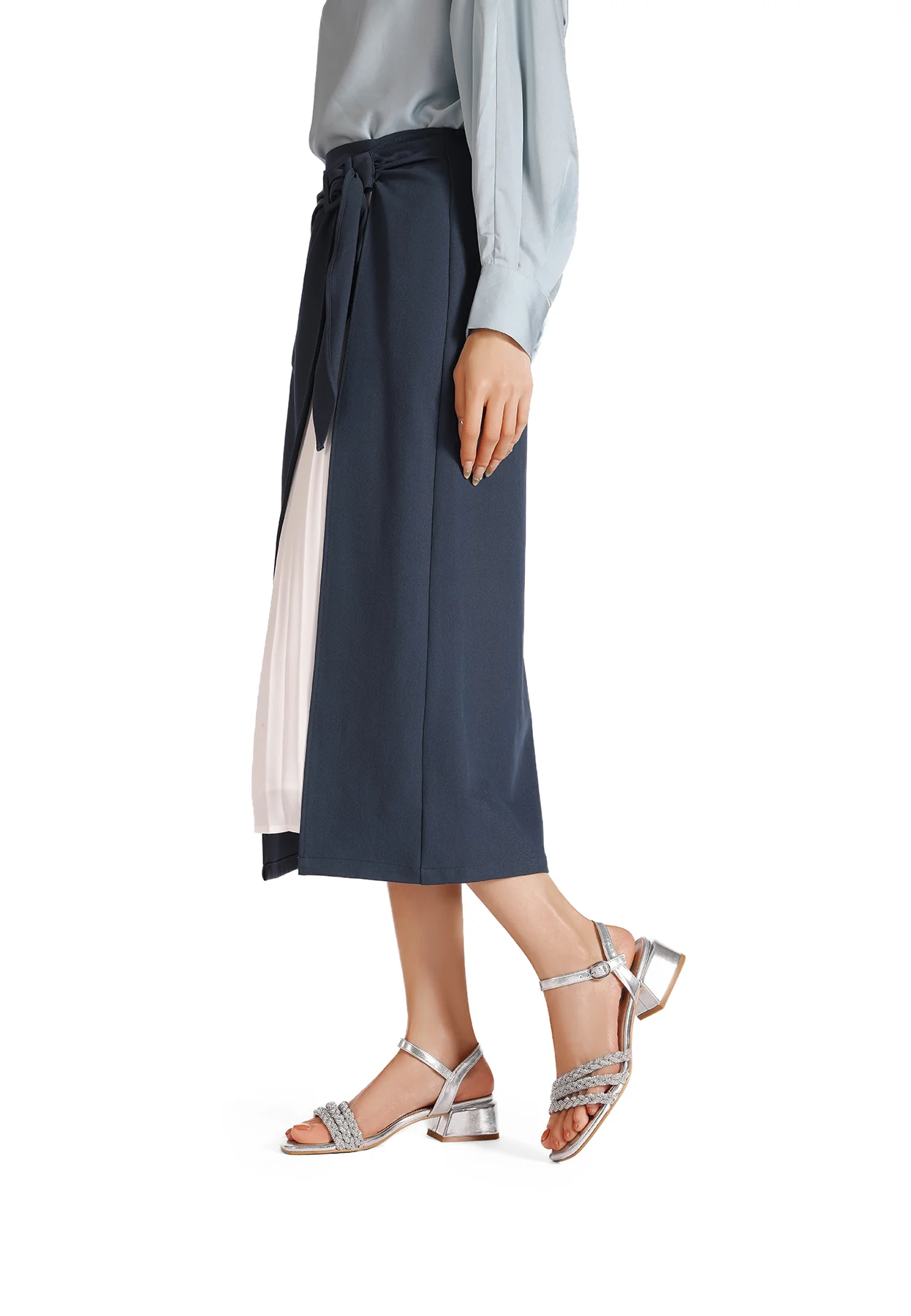 Sandali eleganti con fasce strass e tacco basso ZM9944 - Image 8