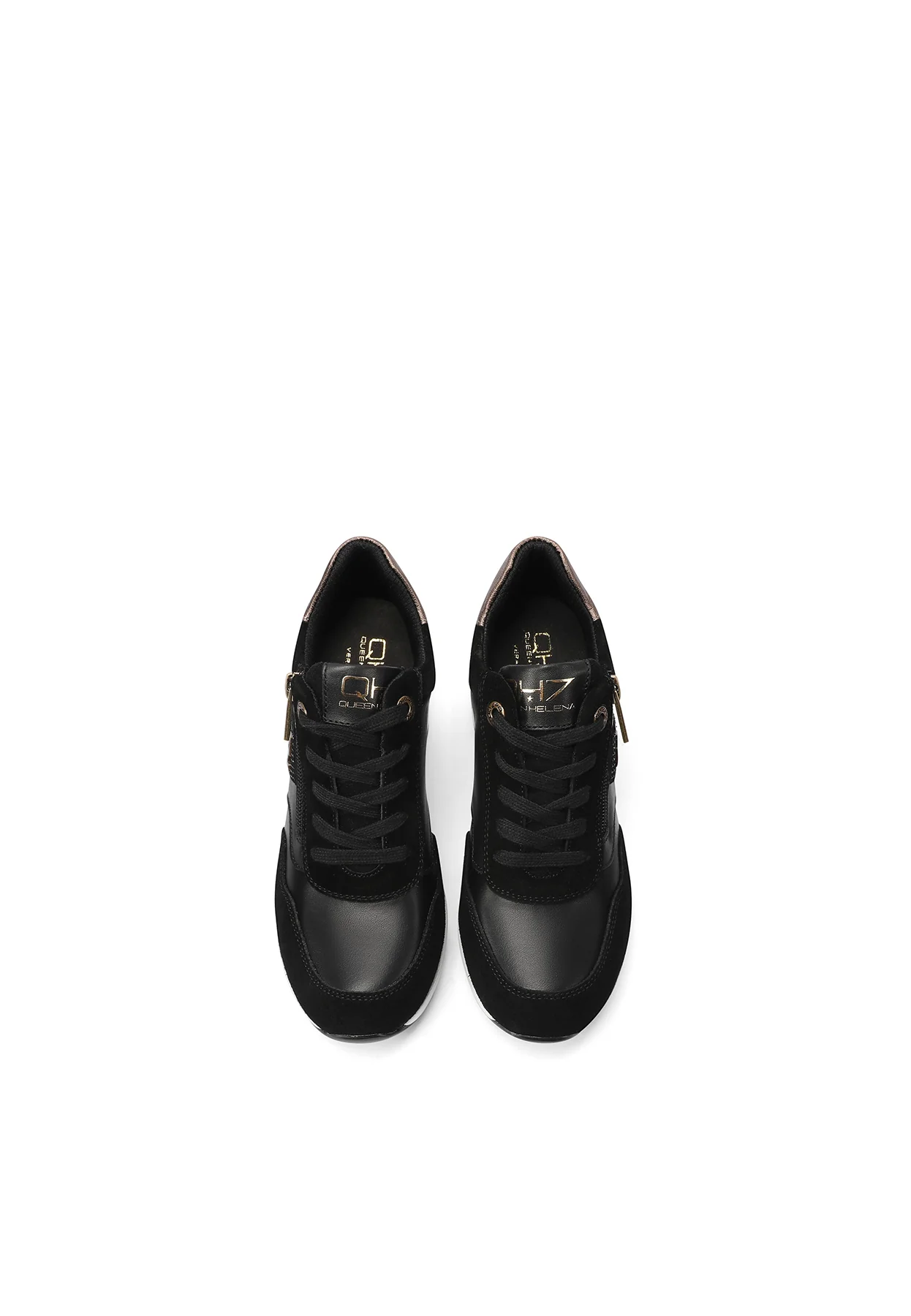 Sneakers in vera pelle con zeppa QH8010 - Image 4