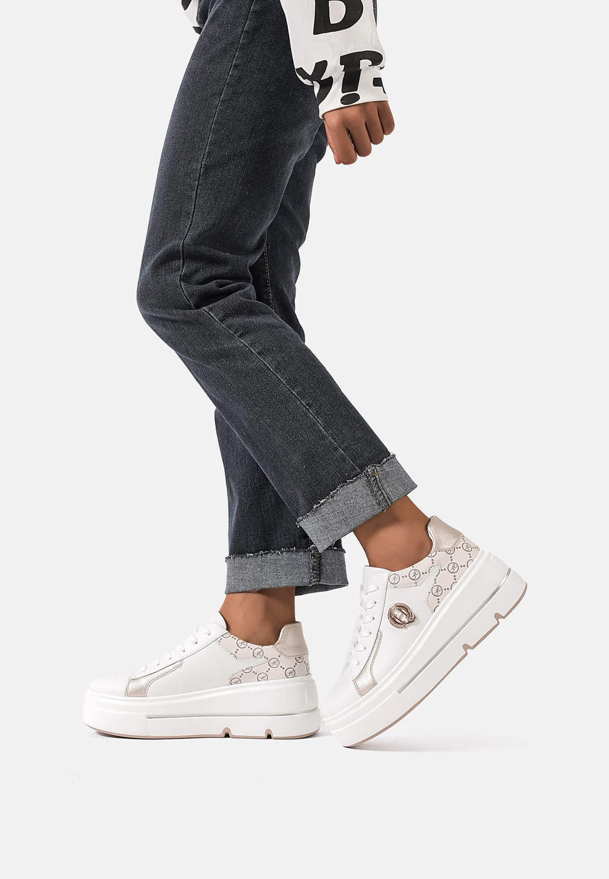 Sneakers con trama brandizzata e dettagli metallici X30-12 - Image 32