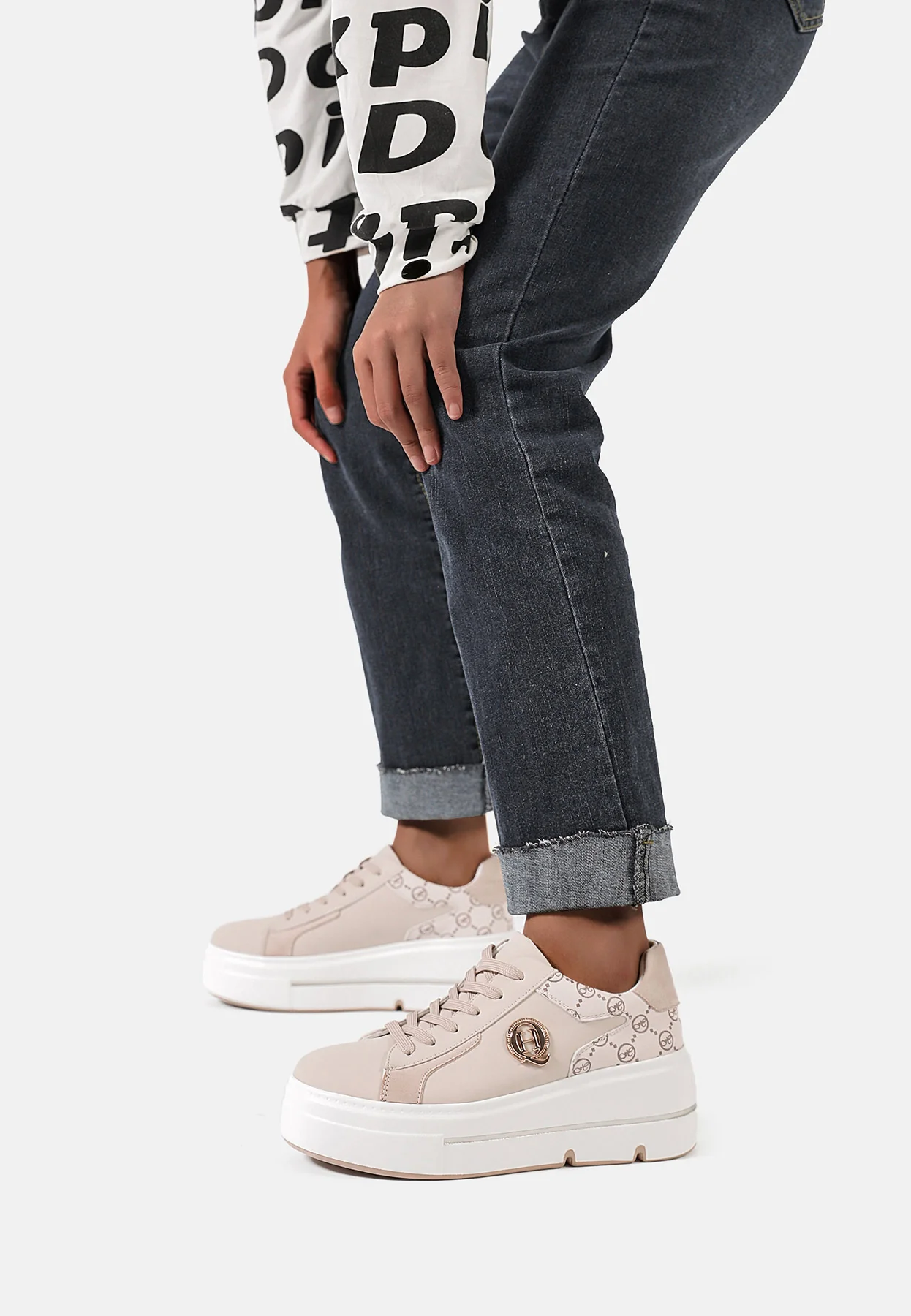 Sneakers con trama brandizzata e dettagli metallici X30-12 - Image 8