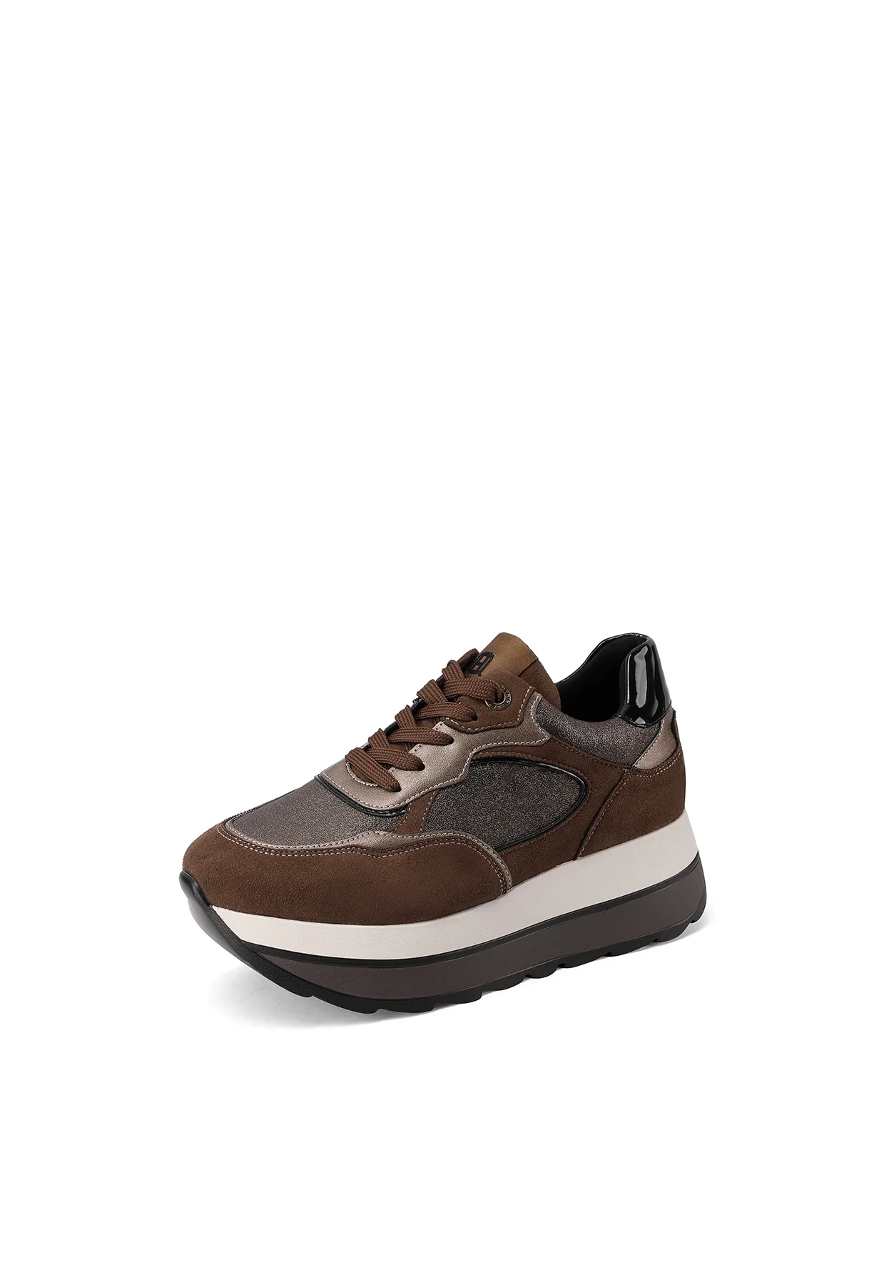 Sneakers da donna nere platform con dettagli metallici X33-17 - Image 10