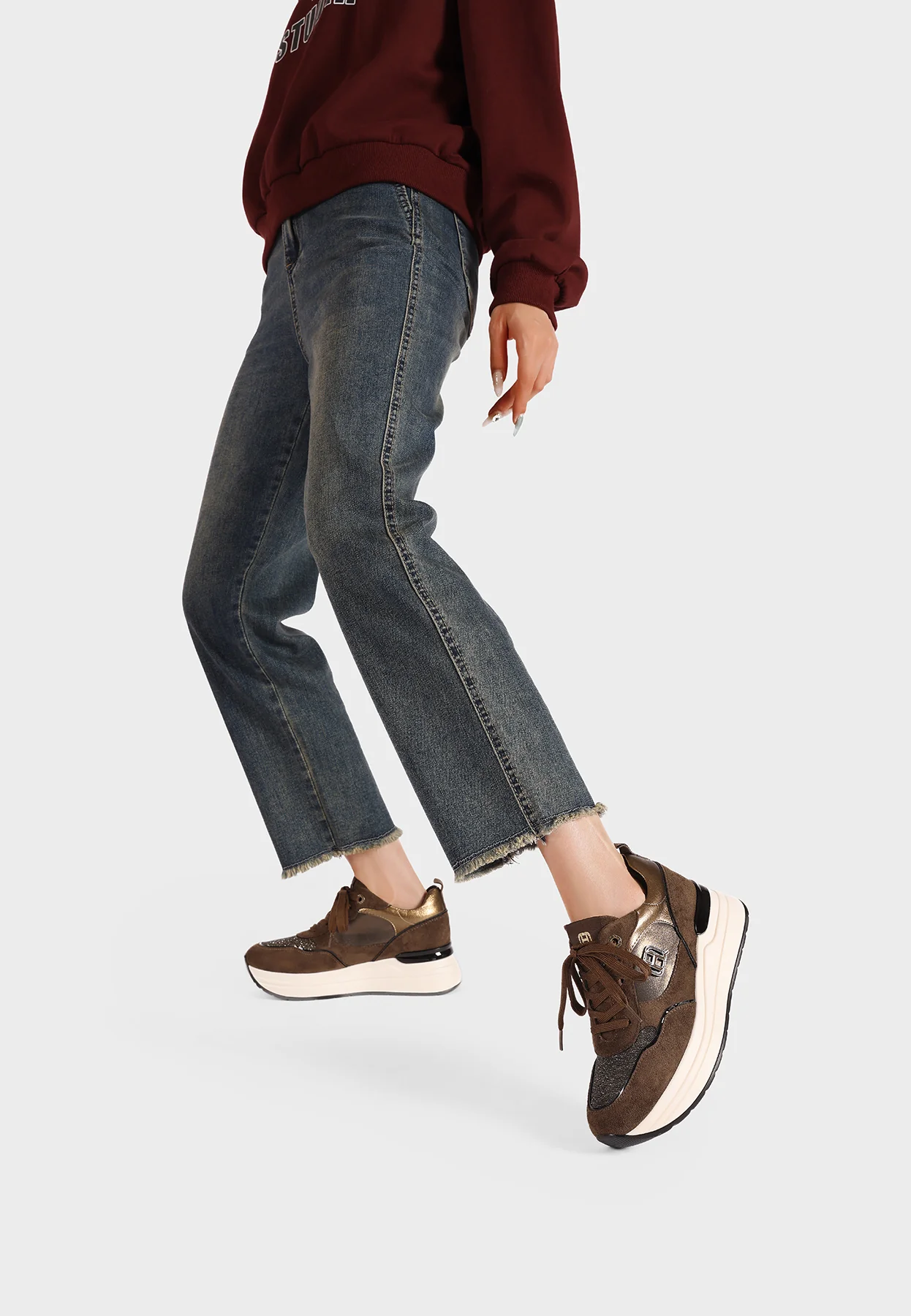 Sneakers elegante con zeppa  X33-20 - Image 15