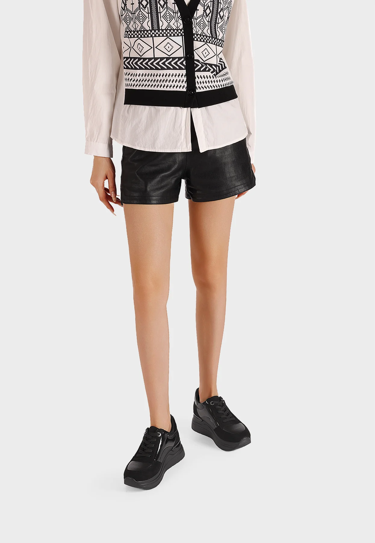 Sneakers con zeppa e zip laterale in camoscio X33-21 - Image 8