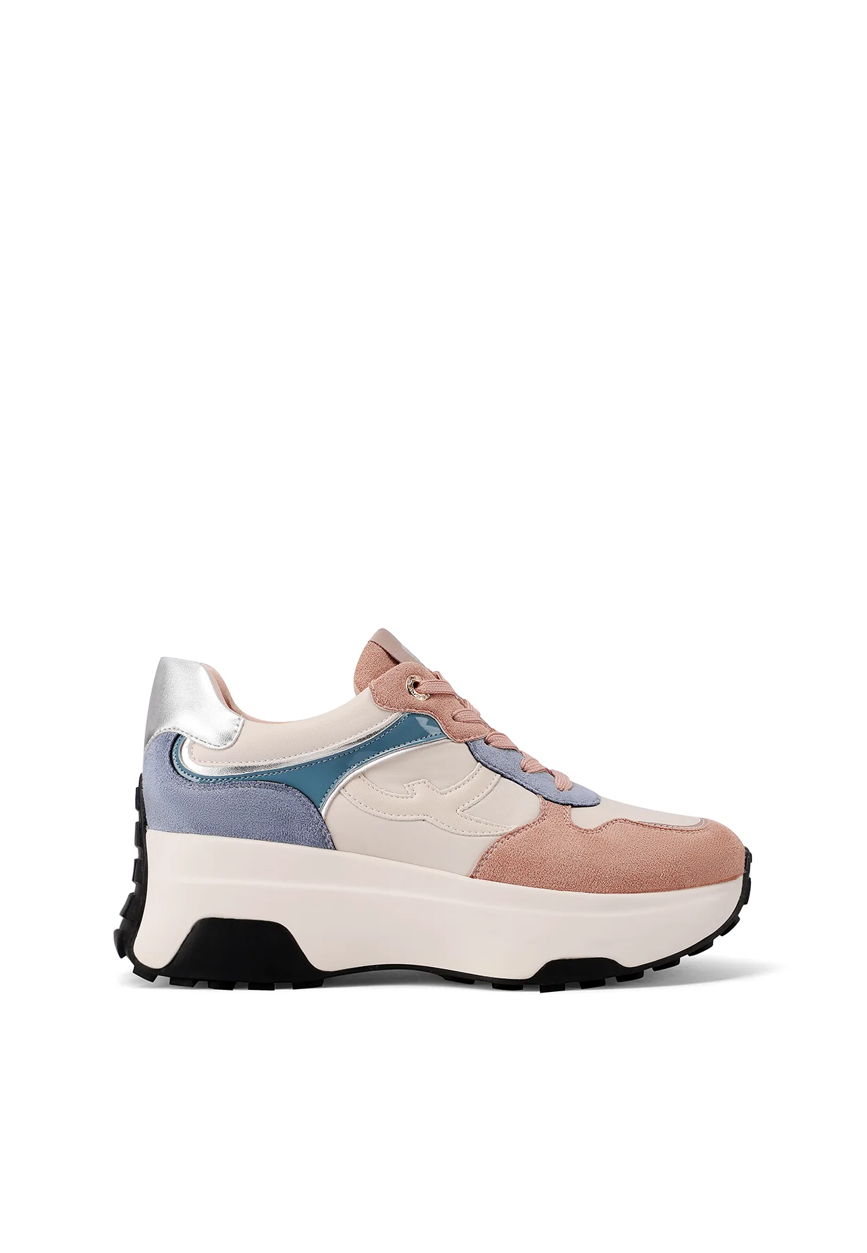 Sneakers da donna platform con inserti scamosciati X33-25 - Image 23