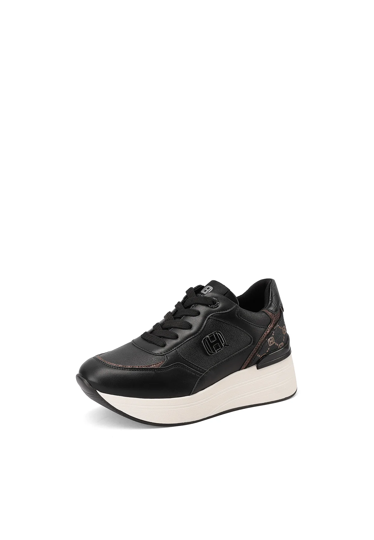Sneakers da donna con zeppa e dettagli logati X33-26 - Image 10