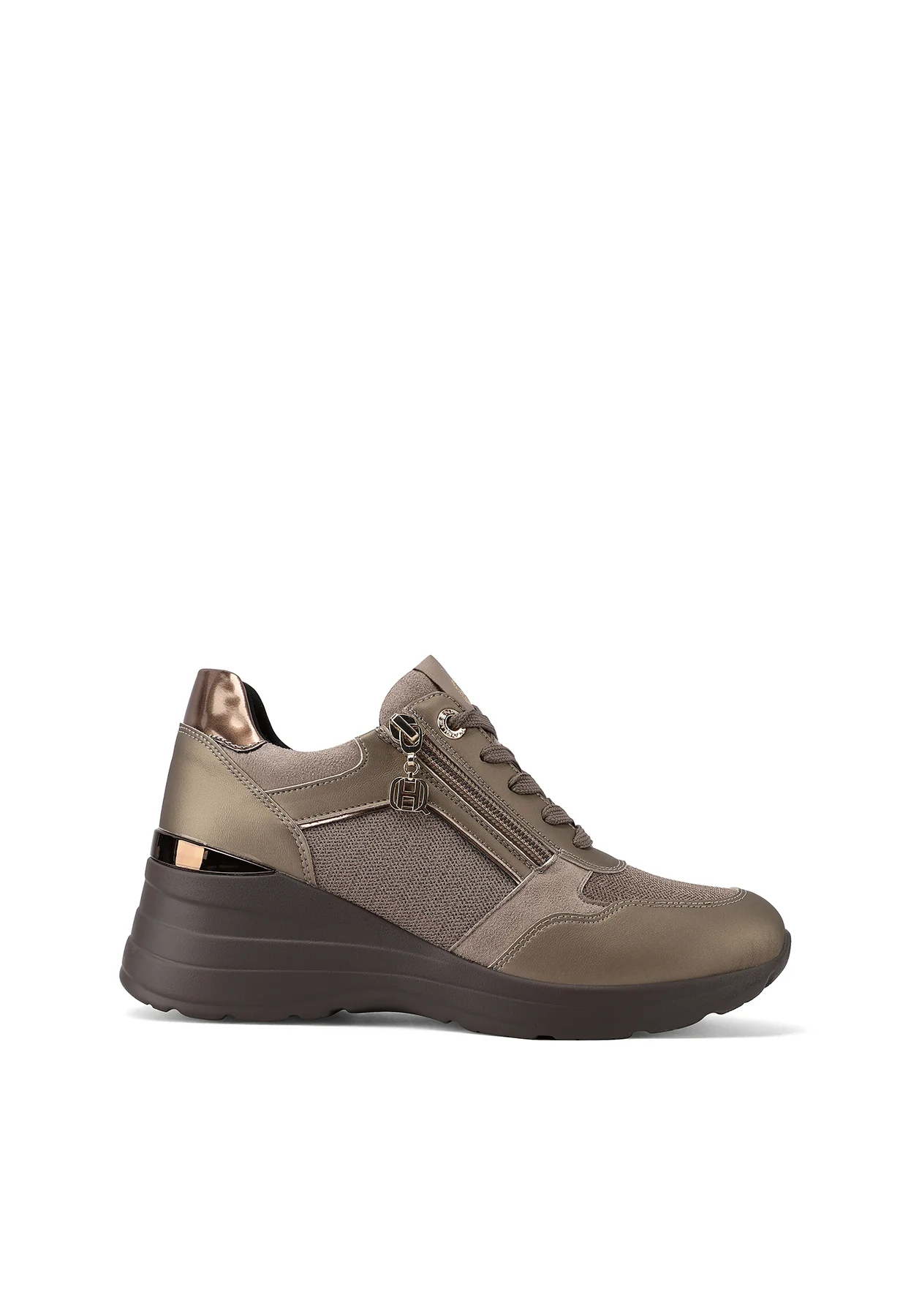 Sneakers da donna con zeppa e dettagli metallici X33-30 - Image 2
