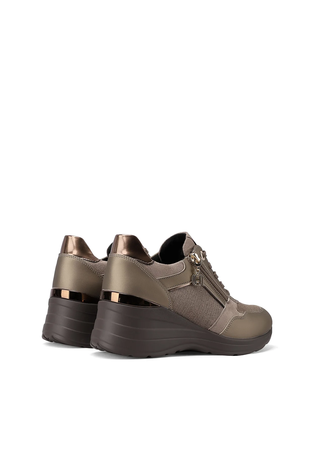 Sneakers da donna con zeppa e dettagli metallici X33-30 - Image 4