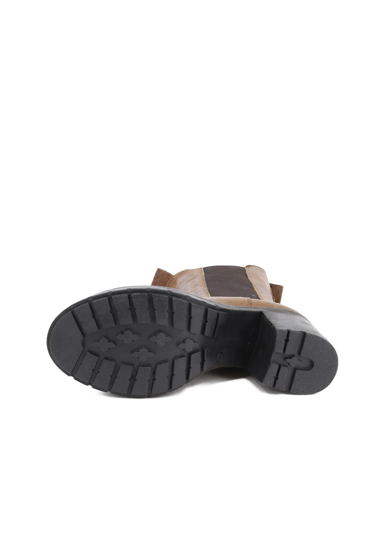 Stivaletti Chelsea in vera pelle con tacco e suola carrarmato A80 - Image 13