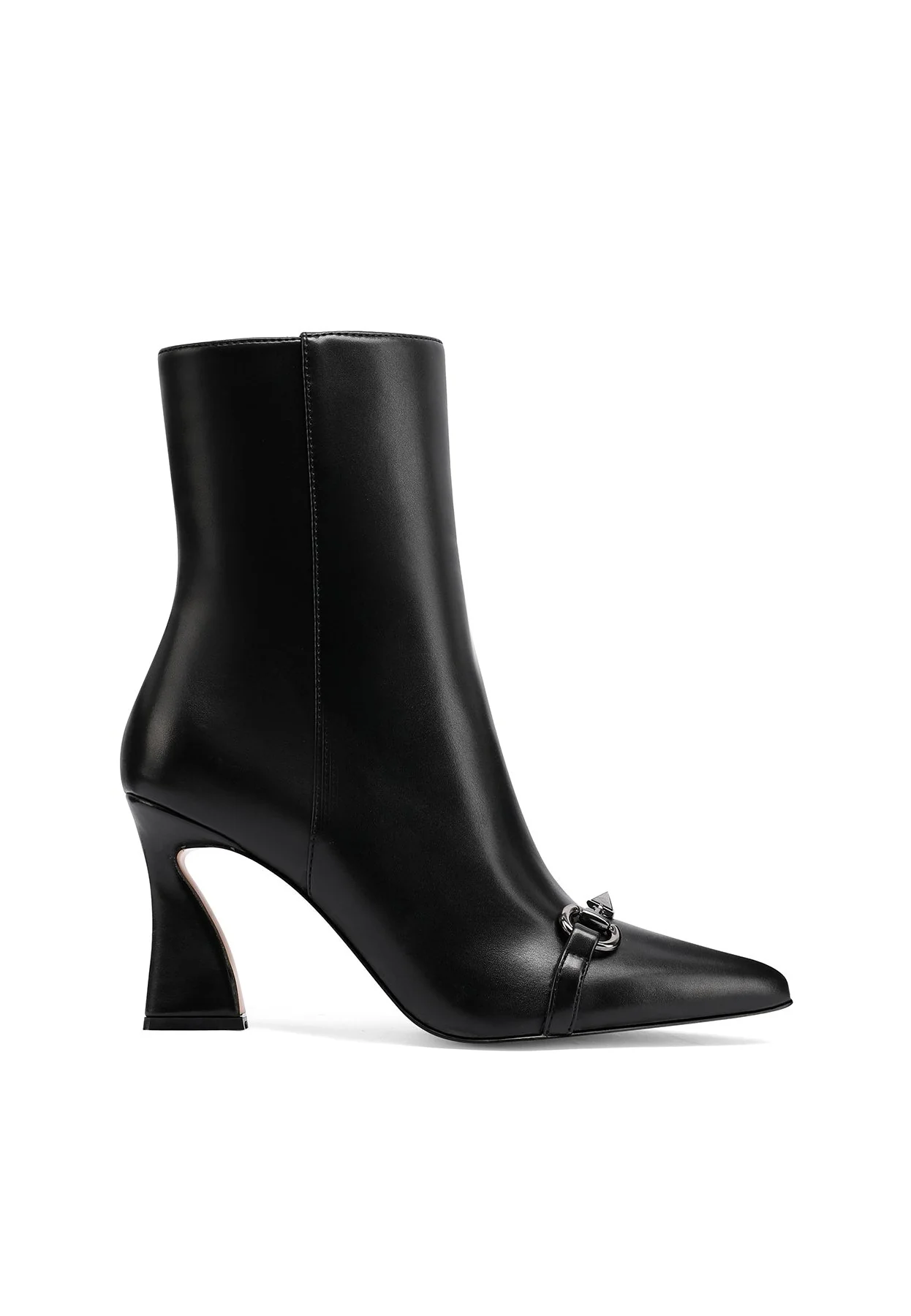 Stivaletto nero elegante con punta gioiello e tacco scultoreo K3278 - Image 2