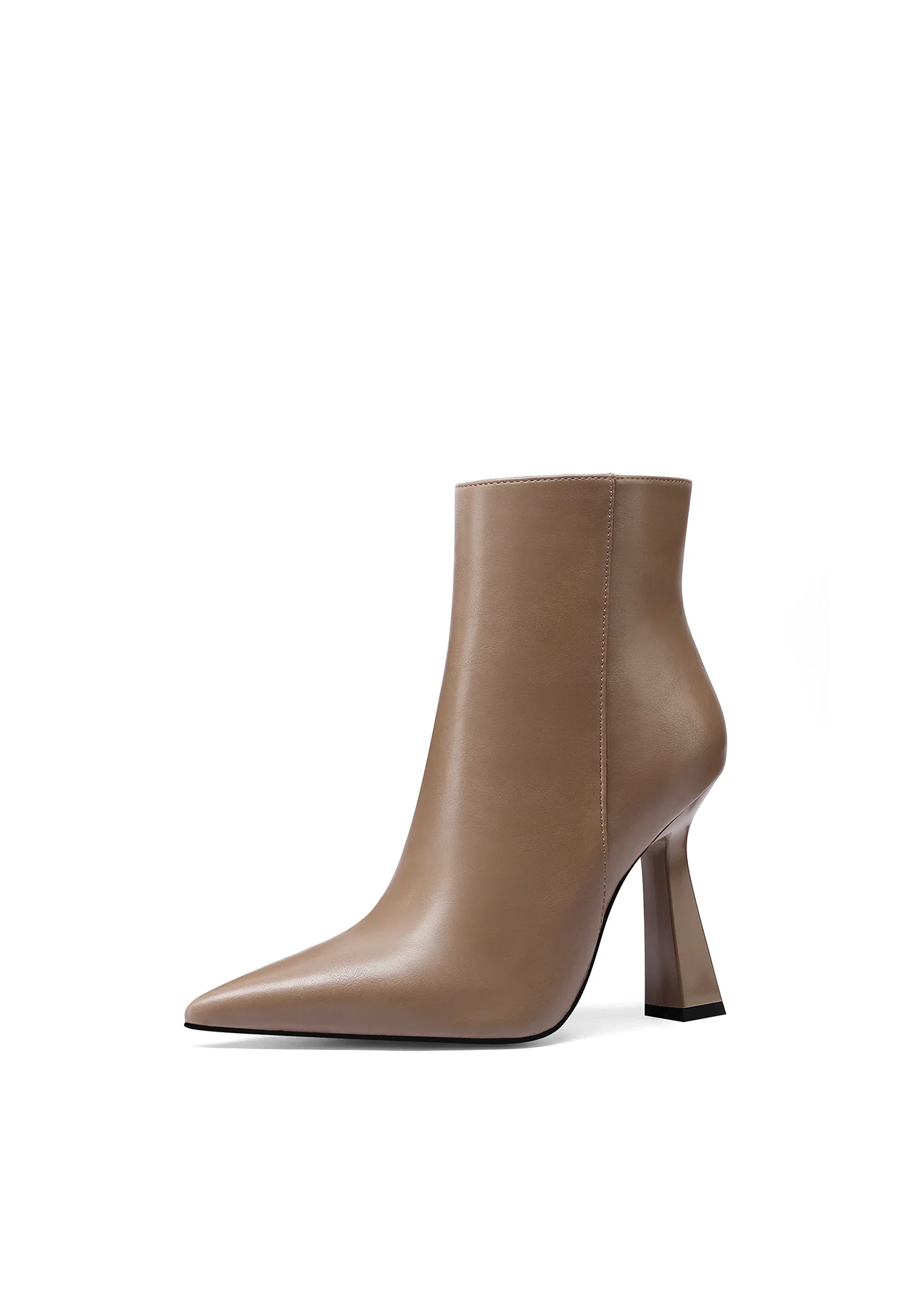 Stivaletto taupe con tacco scultoreo elegante K3284 - Image 5