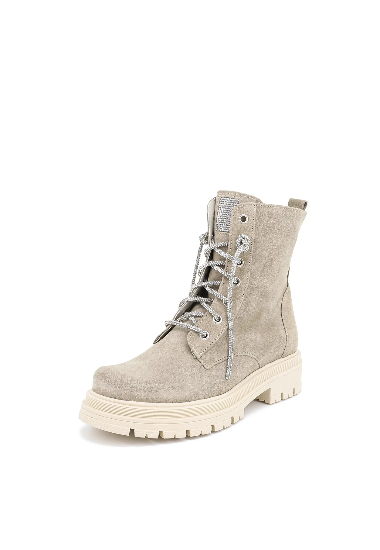 Stivaletto beige scamosciato con suola chunky – KRYSTAL - Image 3