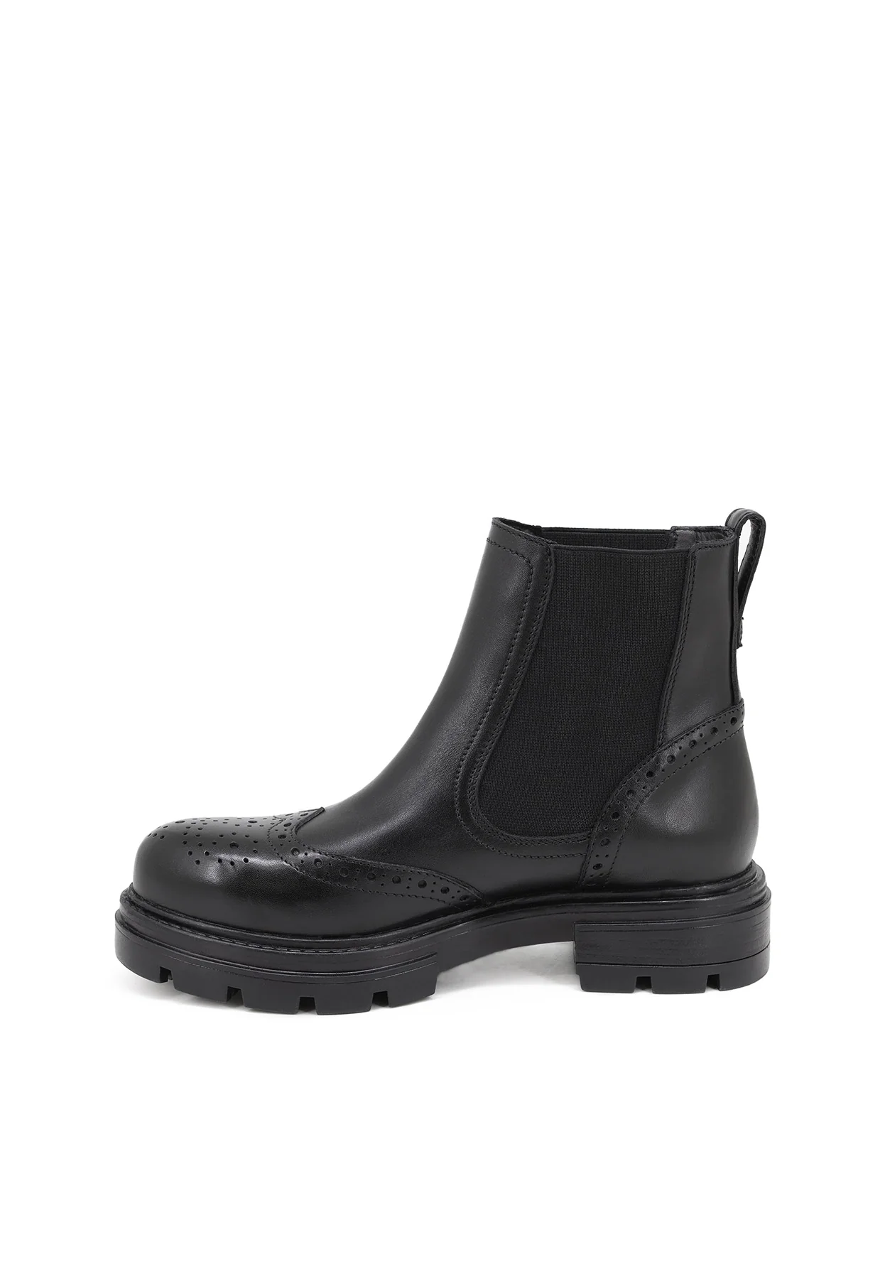 Stivaletti Chelsea neri traforati in vera pelle – QH-22 S-258 - Image 4