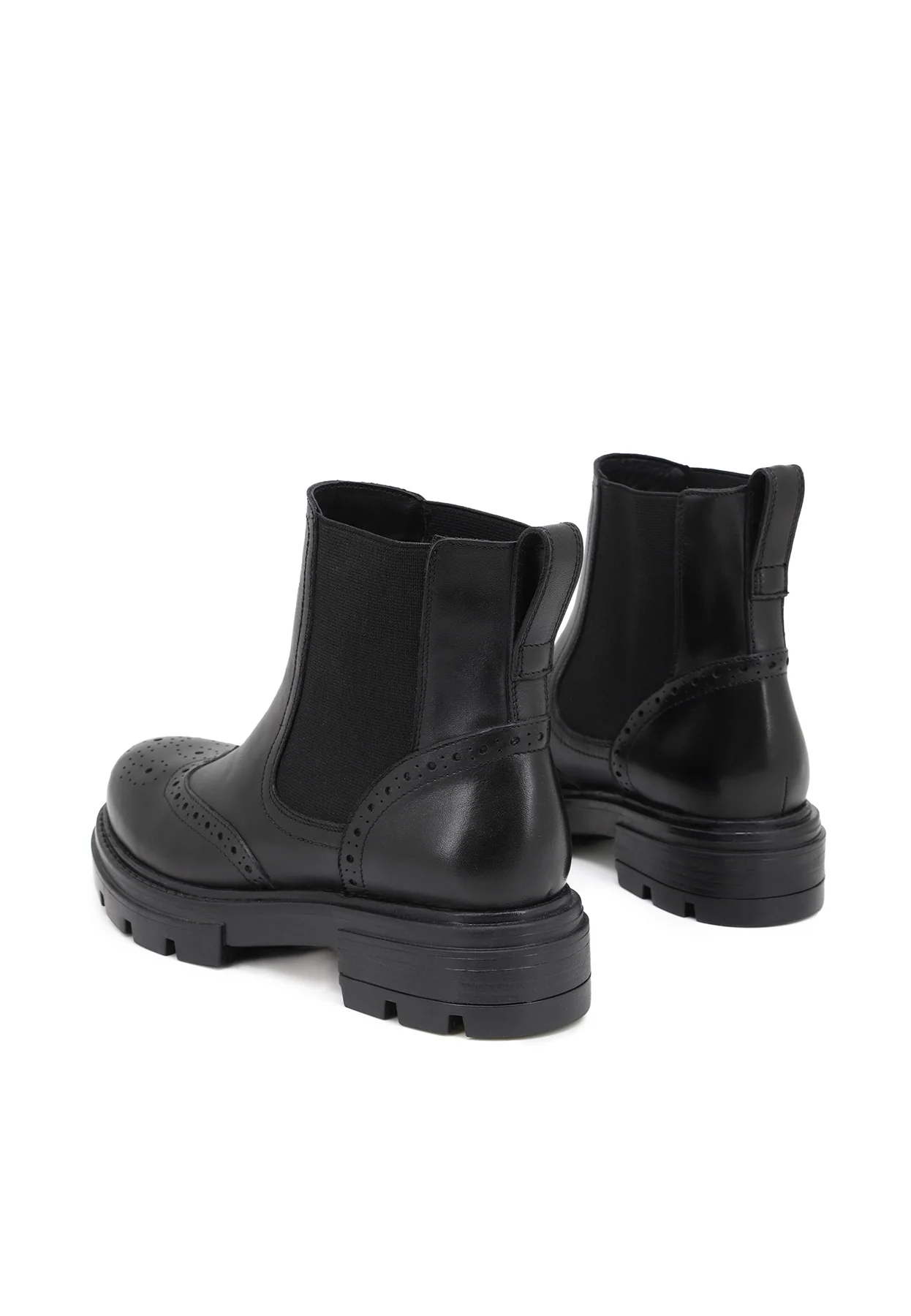 Stivaletti Chelsea neri traforati in vera pelle – QH-22 S-258 - Image 6