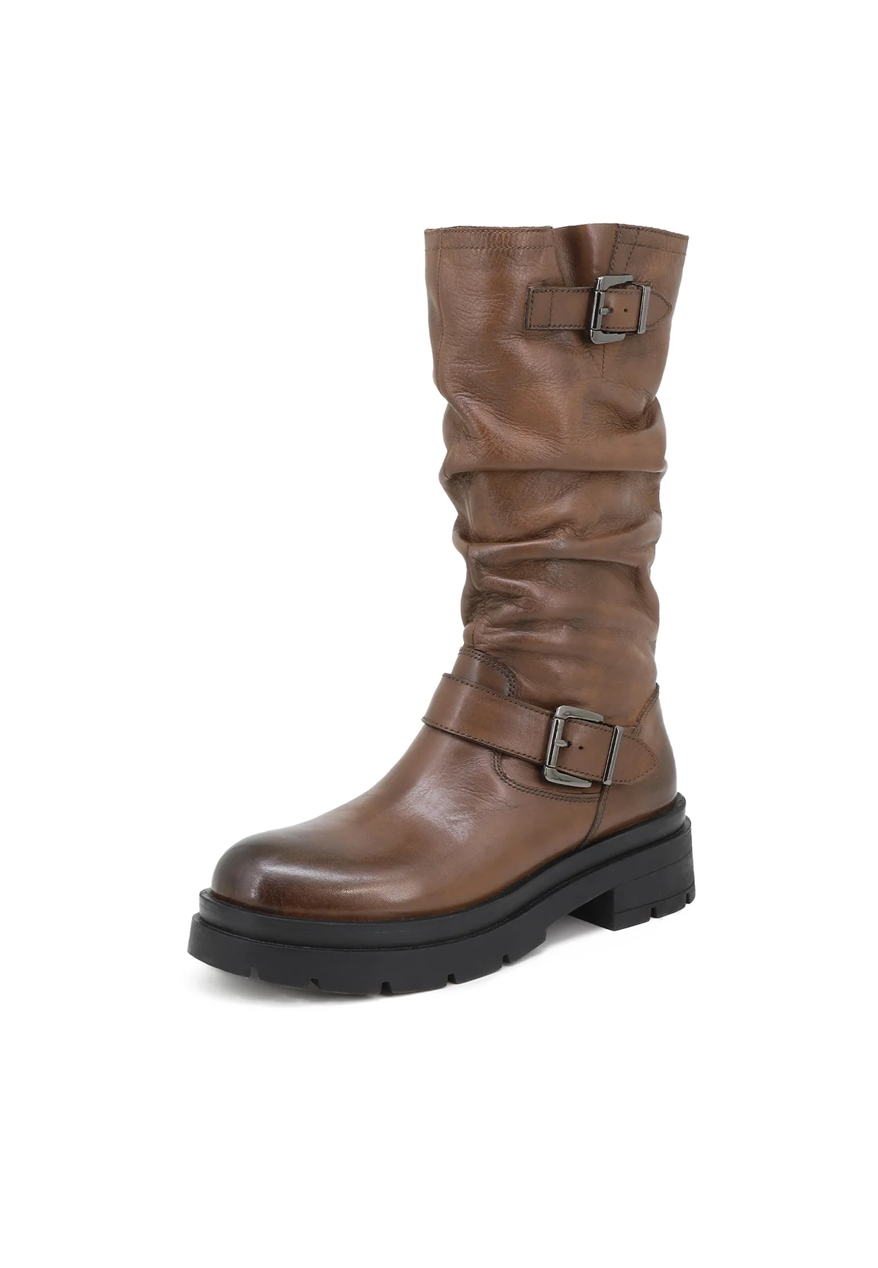 Stivale nero in vera pelle con gambale morbido QH-22 S-277 - Image 10