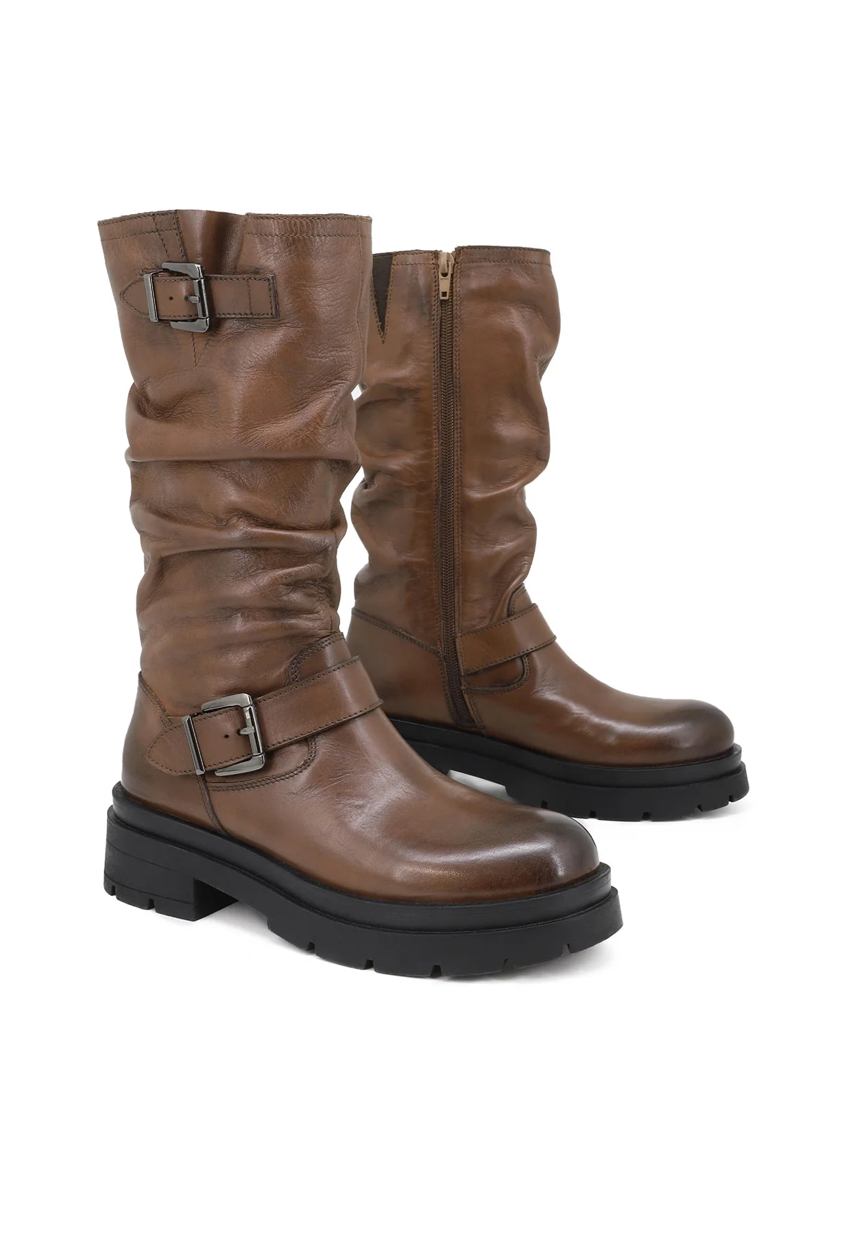 Stivale nero in vera pelle con gambale morbido QH-22 S-277 - Image 12