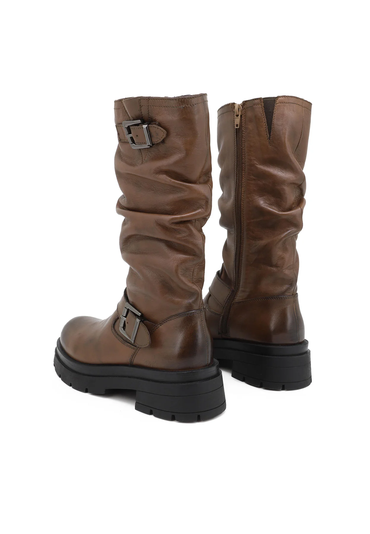 Stivale nero in vera pelle con gambale morbido QH-22 S-277 - Image 13