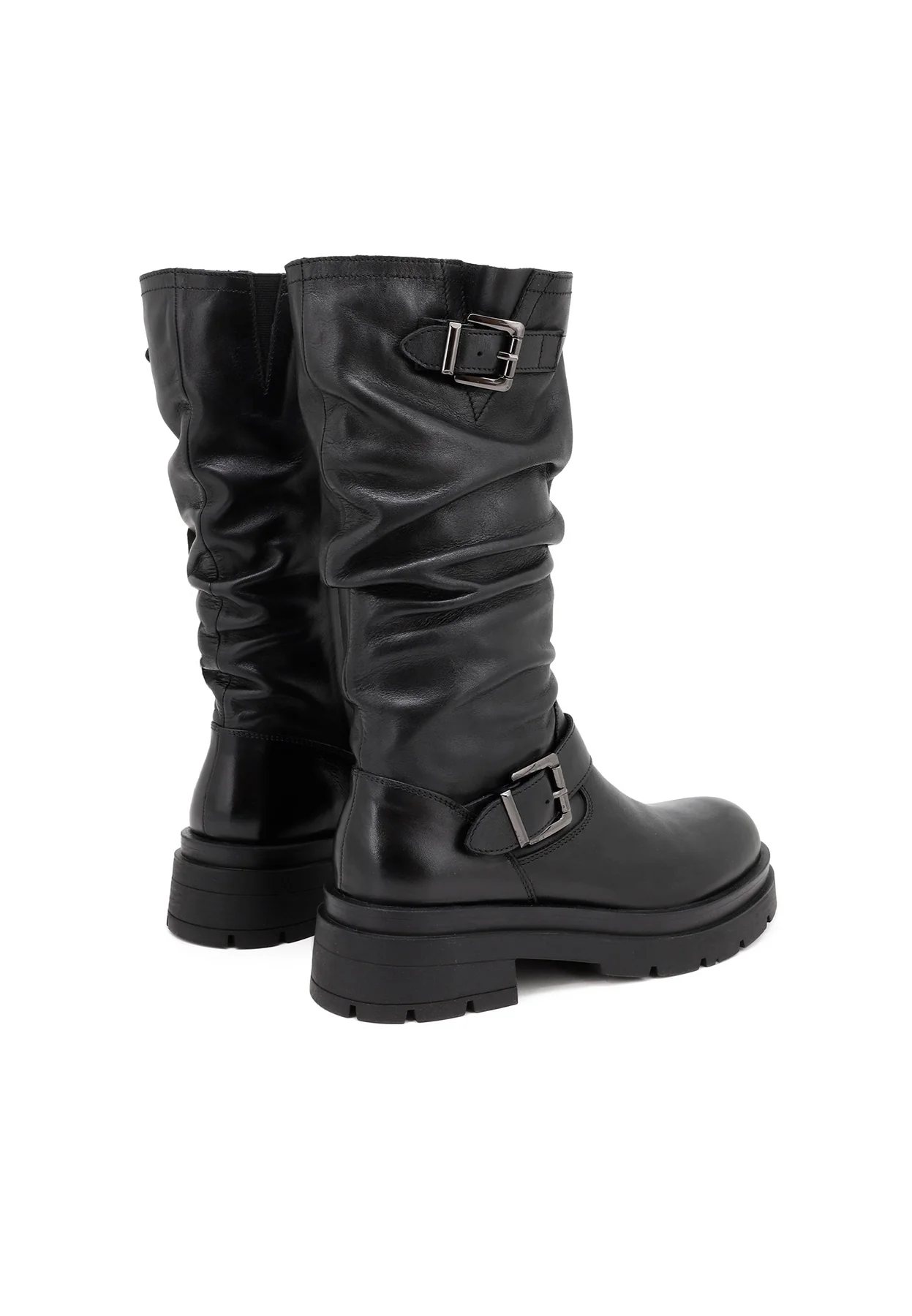 Stivale nero in vera pelle con gambale morbido QH-22 S-277 - Image 6