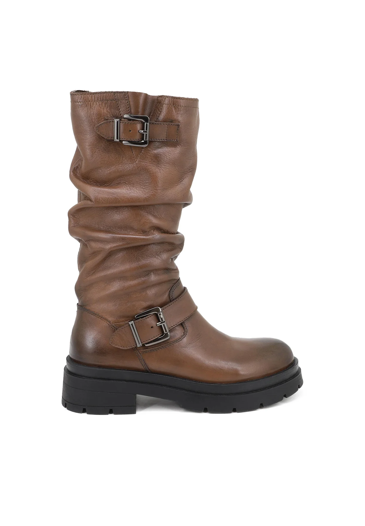 Stivale nero in vera pelle con gambale morbido QH-22 S-277 - Image 8