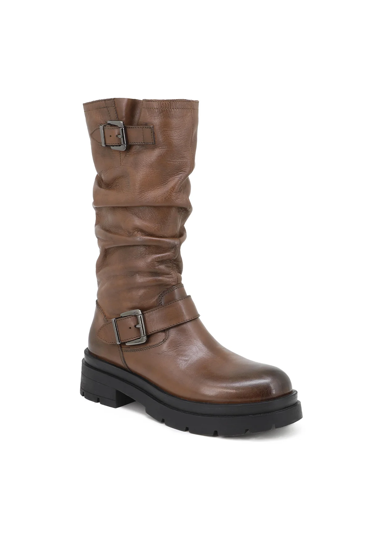 Stivale nero in vera pelle con gambale morbido QH-22 S-277 - Image 9