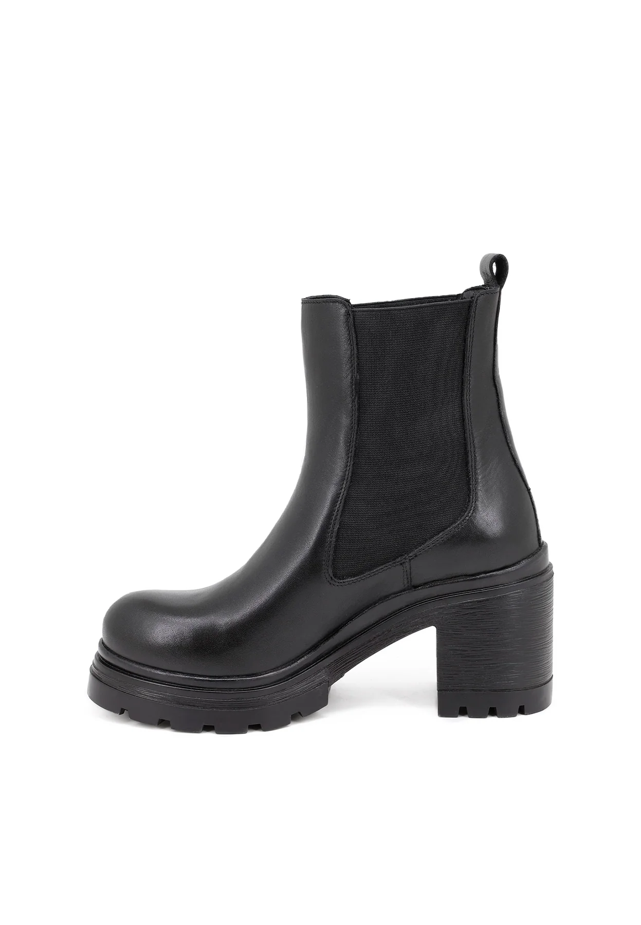 Stivaletti Chelsea neri in vera pelle con tacco QH-22 S-279 - Image 4