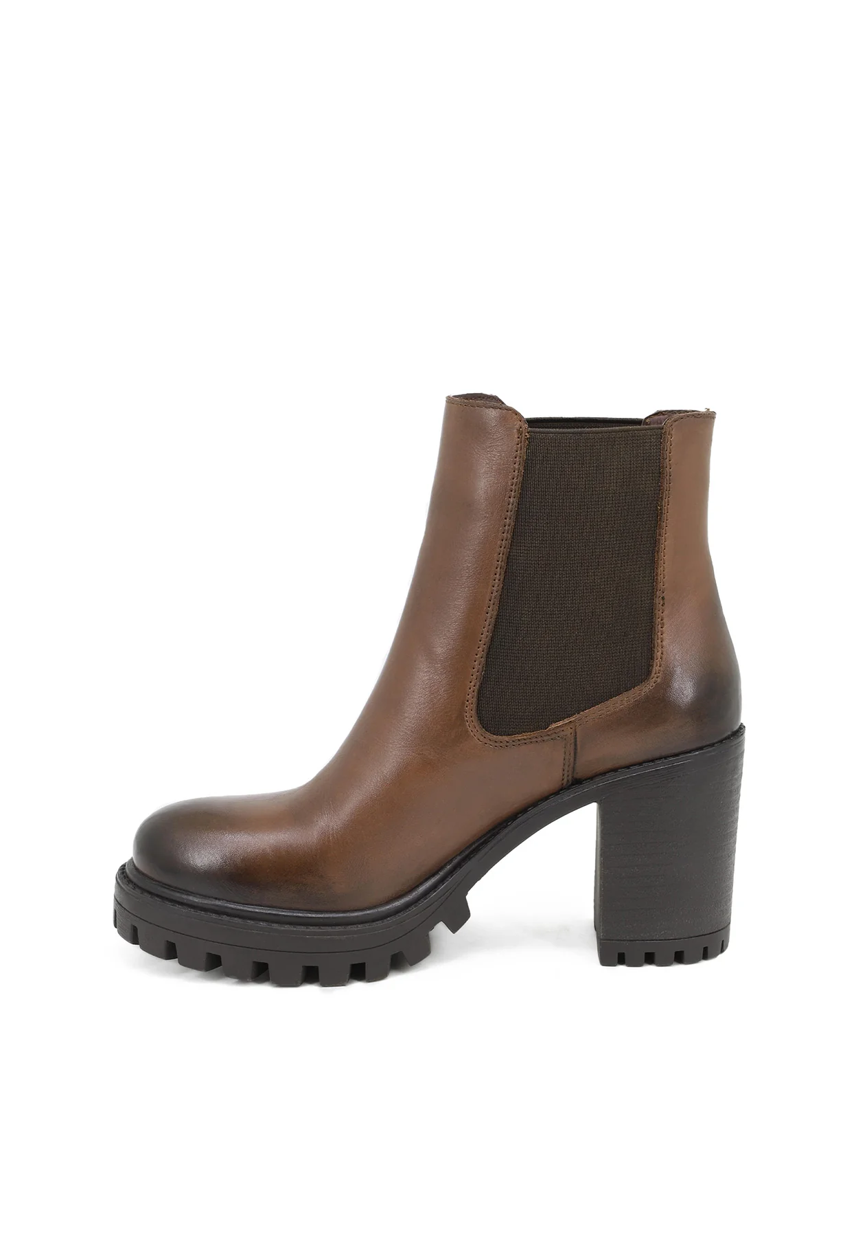 Stivaletti Chelsea in vera pelle con tacco largo QH-22 S-314 - Image 10