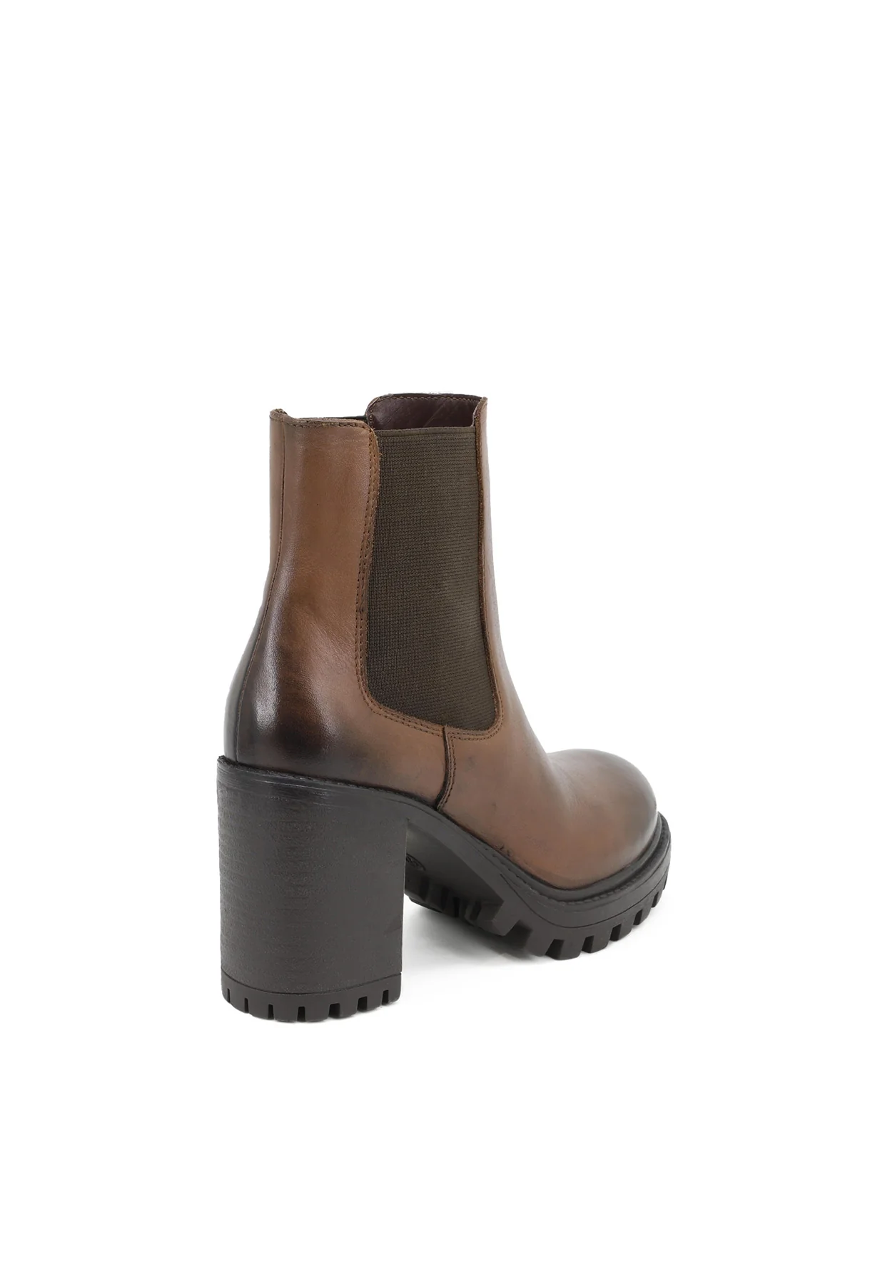 Stivaletti Chelsea in vera pelle con tacco largo QH-22 S-314 - Image 11