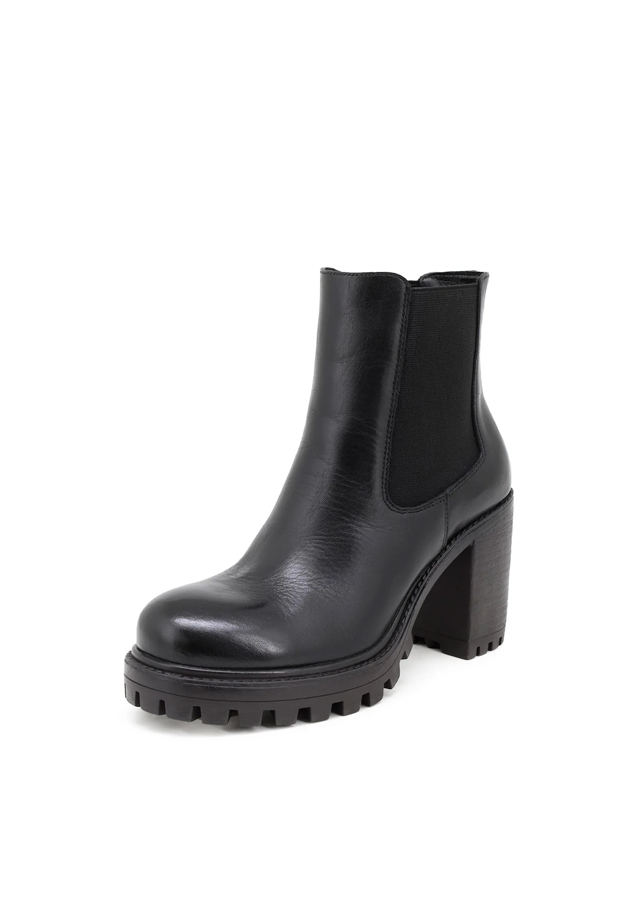 Stivaletti Chelsea in vera pelle con tacco largo QH-22 S-314 - Image 3