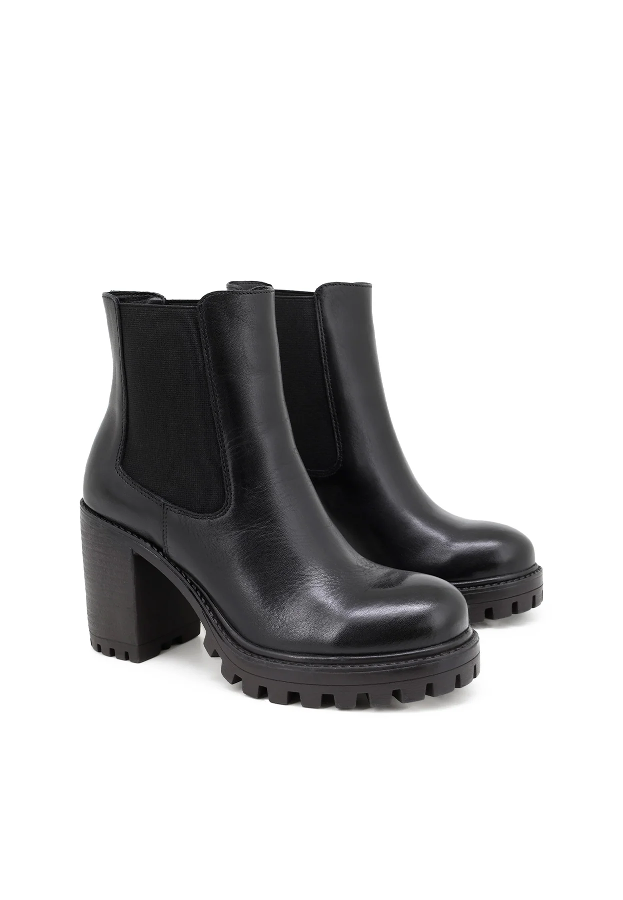 Stivaletti Chelsea in vera pelle con tacco largo QH-22 S-314 - Image 4