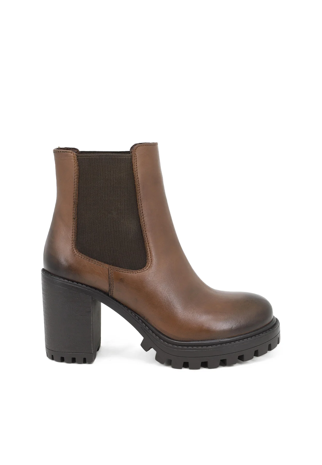Stivaletti Chelsea in vera pelle con tacco largo QH-22 S-314 - Image 7