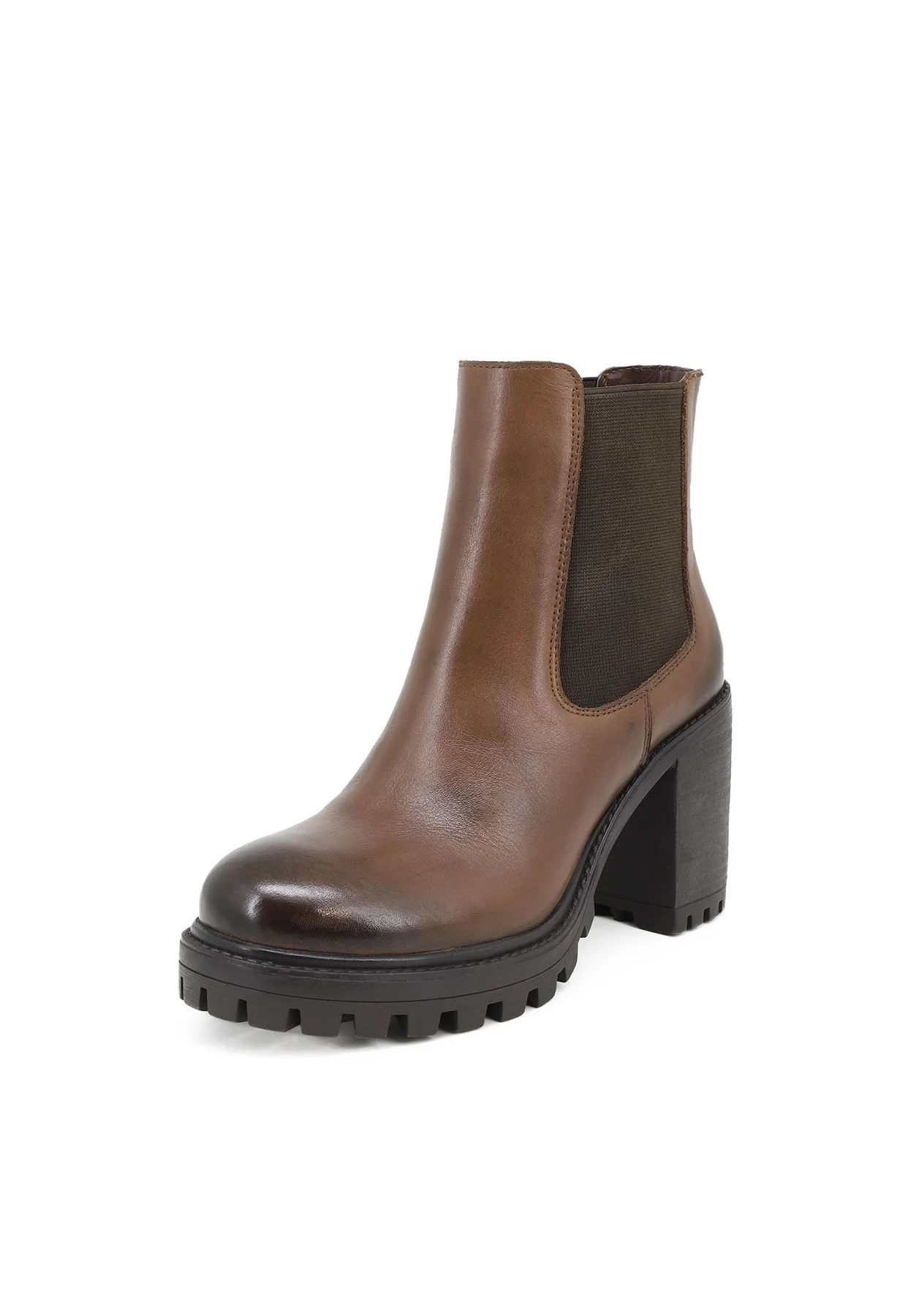 Stivaletti Chelsea in vera pelle con tacco largo QH-22 S-314 - Image 9