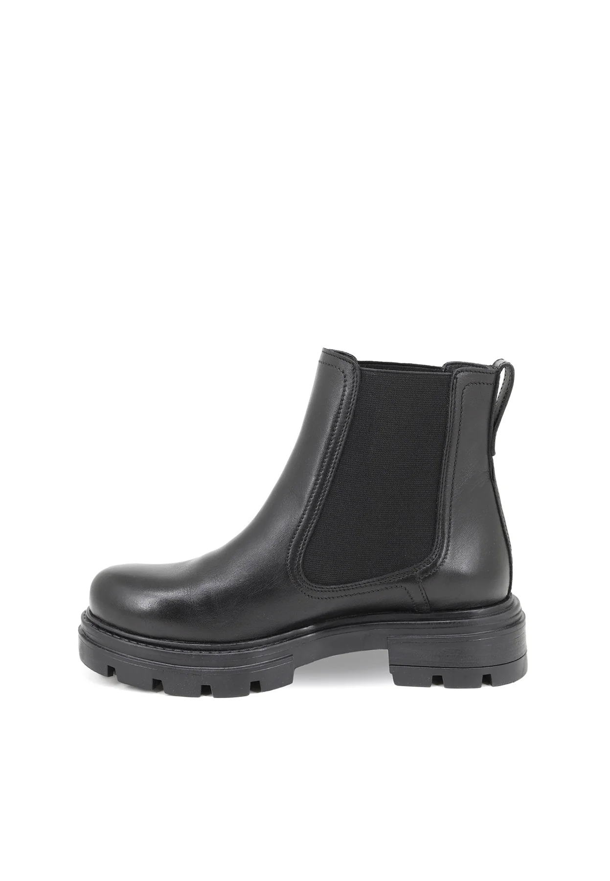 Stivaletti chelsea neri in vera pelle con suola robusta QH22 S-257 - Image 4