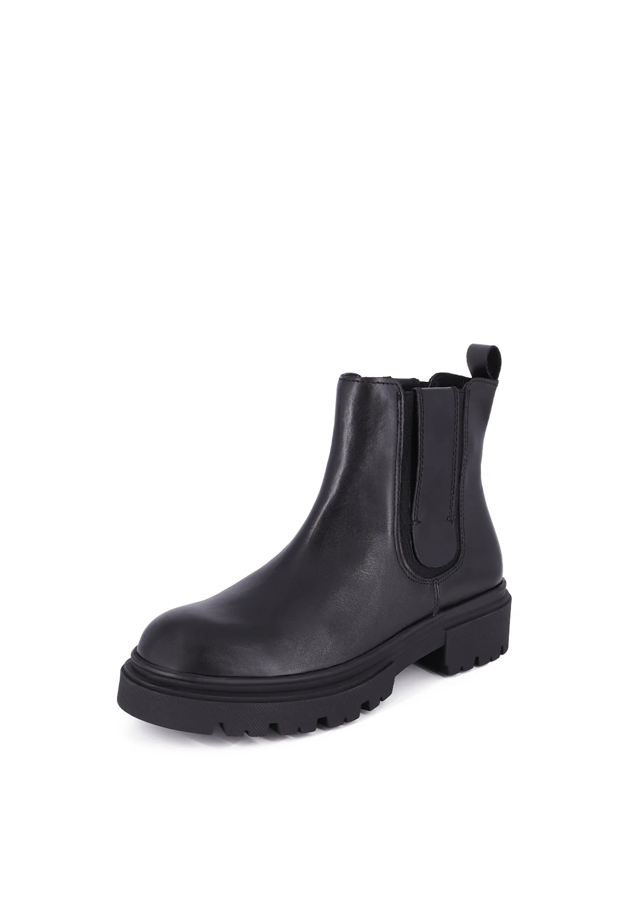 Stivaletto chelsea nero vera pelle con suola chunky QH23 S397 - Image 3