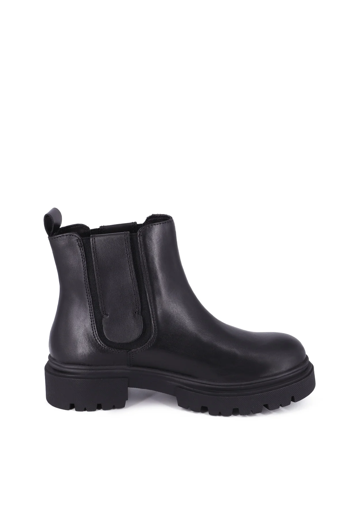 Stivaletto chelsea nero vera pelle con suola chunky QH23 S397 - Image 4
