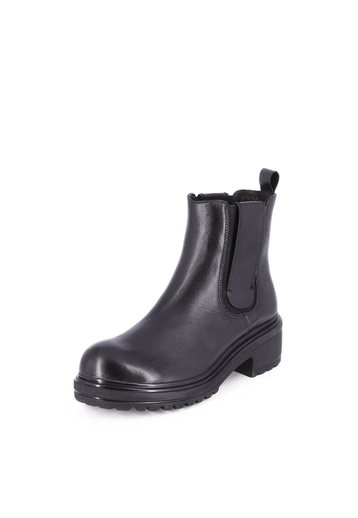 Stivaletto chelsea vera pelle nero con suola carrarmato QH23 S408 - Image 3
