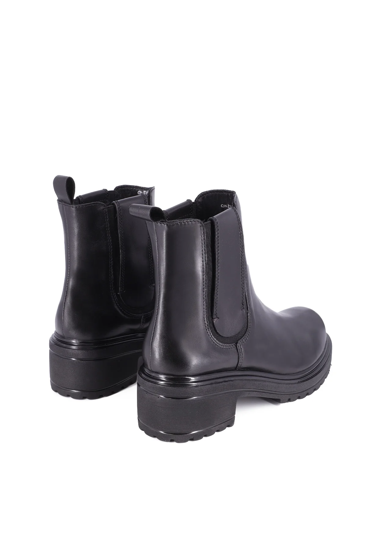 Stivaletto chelsea vera pelle nero con suola carrarmato QH23 S408 - Image 5