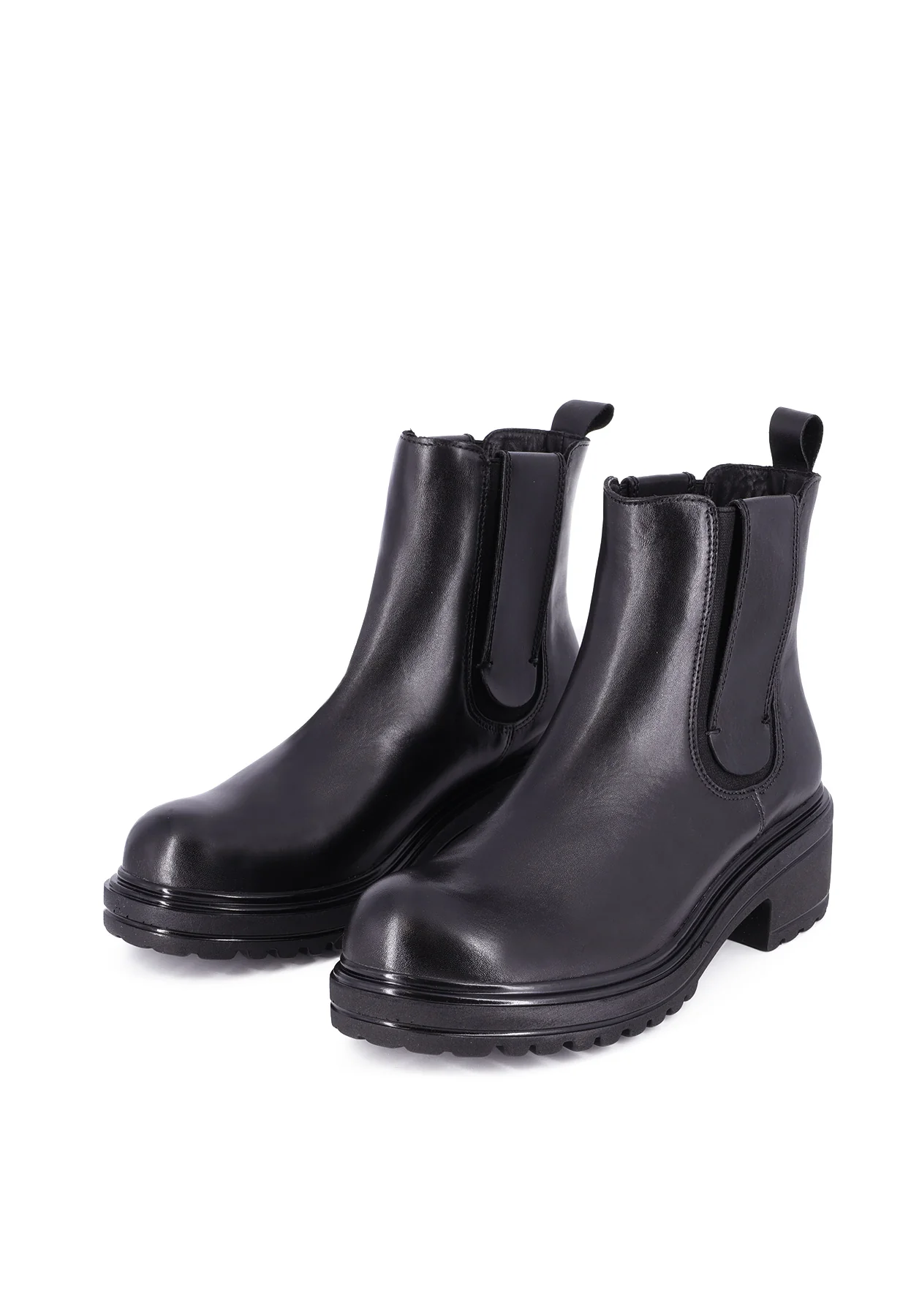 Stivaletto chelsea vera pelle nero con suola carrarmato QH23 S408 - Image 6