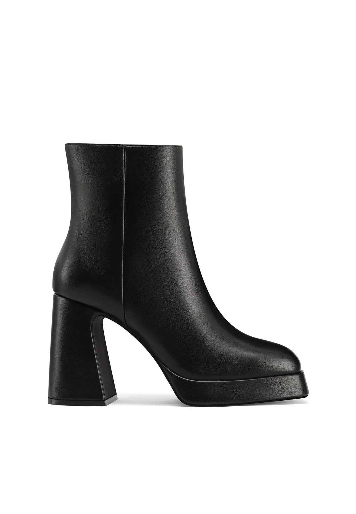Stivaletto nero con plateau e tacco largo WS13607 - Image 2