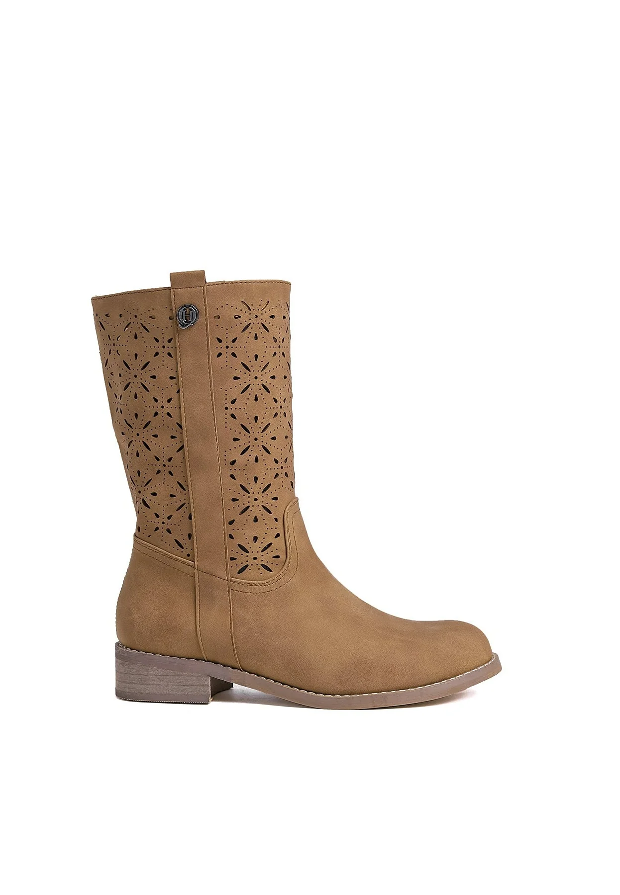 Stivali traforati beige con tacco basso X30-109 - Image 18