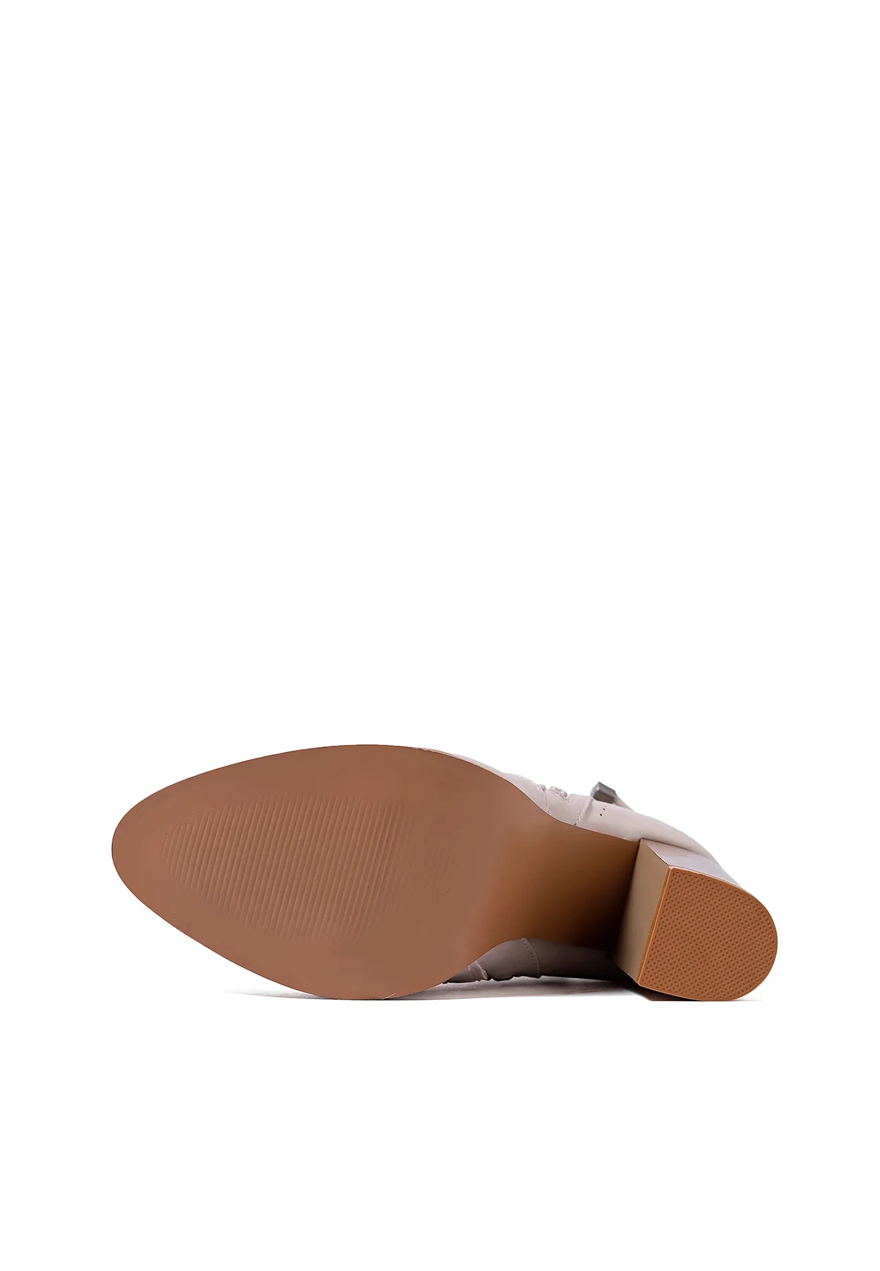 Stivaletto traforato beige con tacco alto e decorazioni X30-112 - Image 6