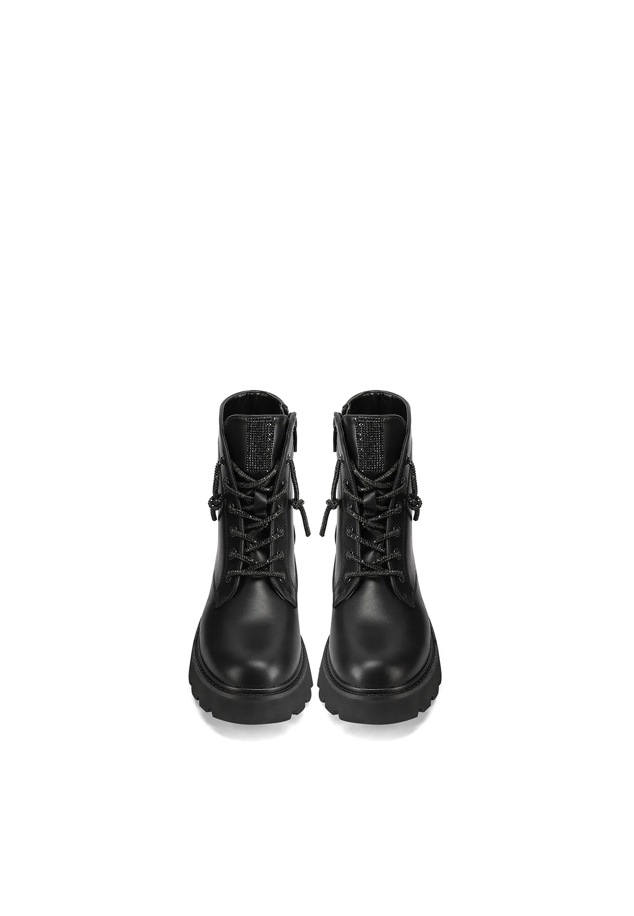 Stivaletti anfibi donna basic lacci e suola carrarmato X31-53 - Image 4