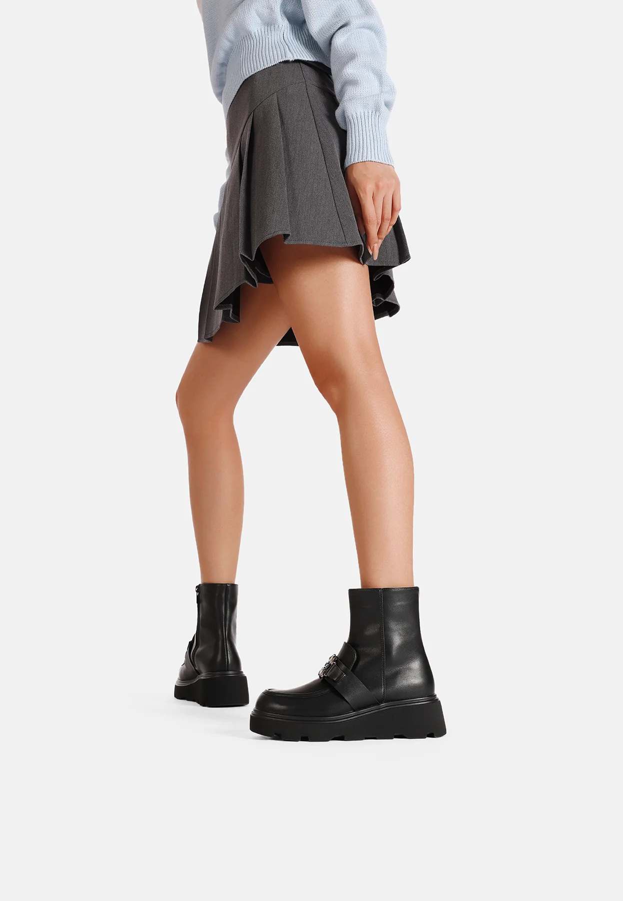 Stivaletti donna platform dettaglio mocassino X31-94 - Image 7
