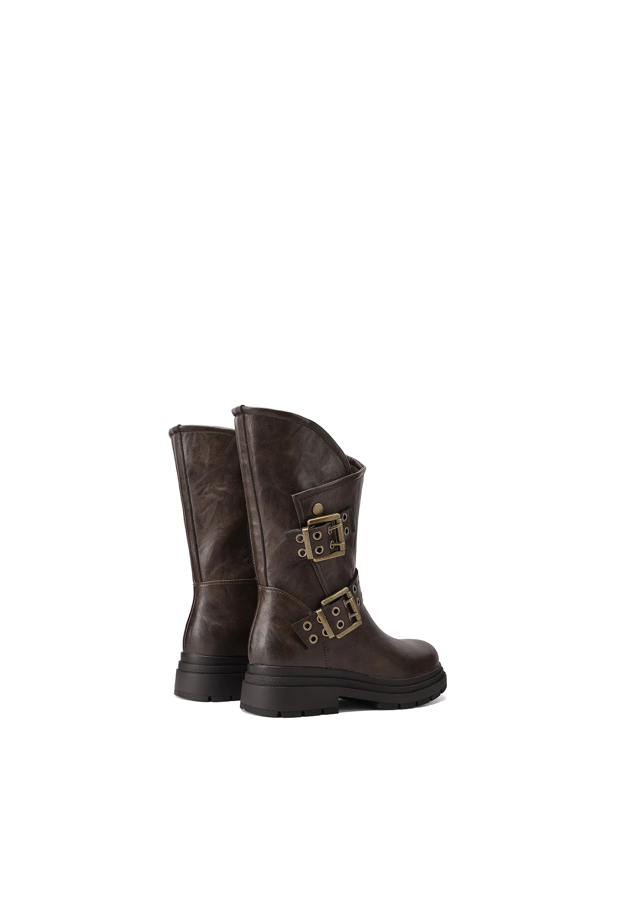Stivali biker da donna con fibbie e suola carrarmato X33-56 - Image 4