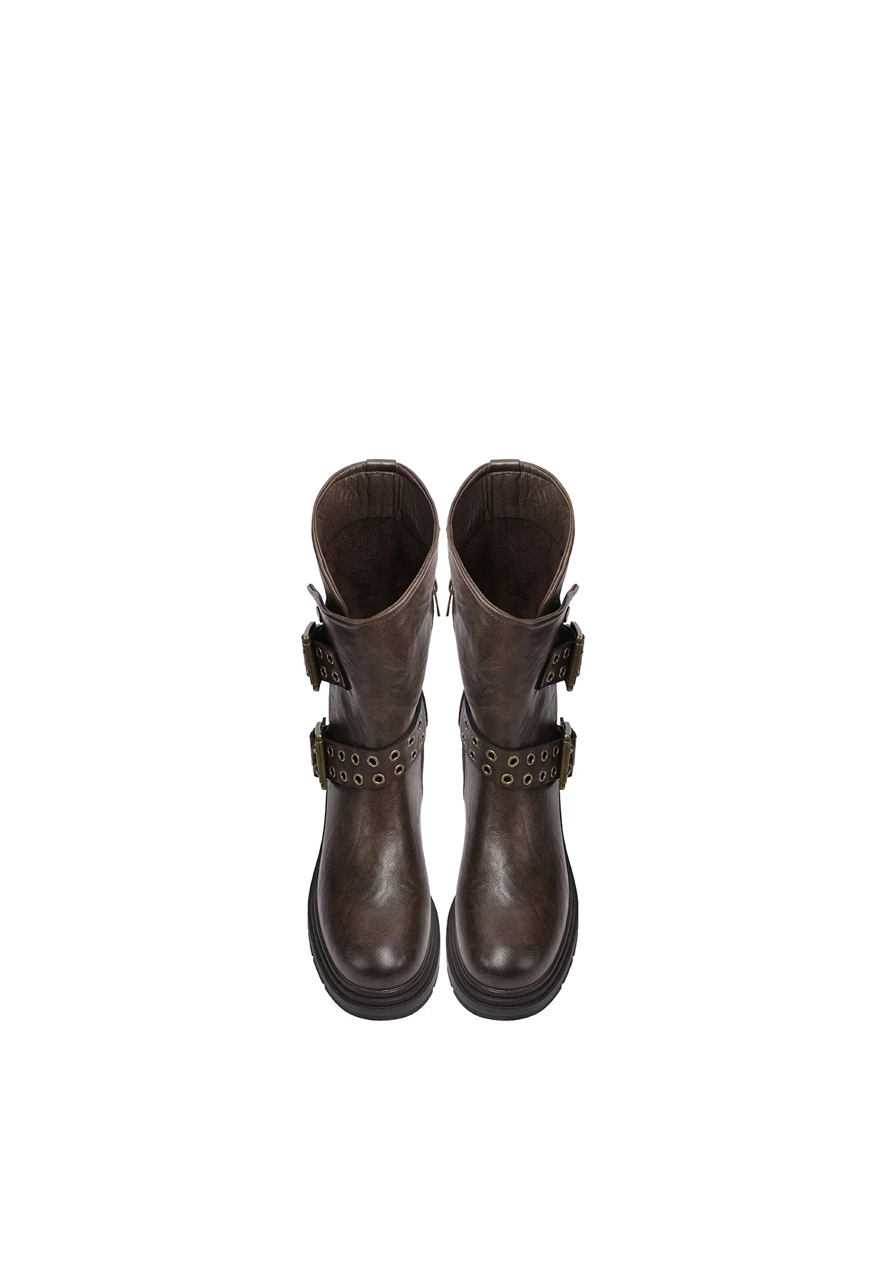 Stivali biker da donna con fibbie e suola carrarmato X33-56 - Image 5