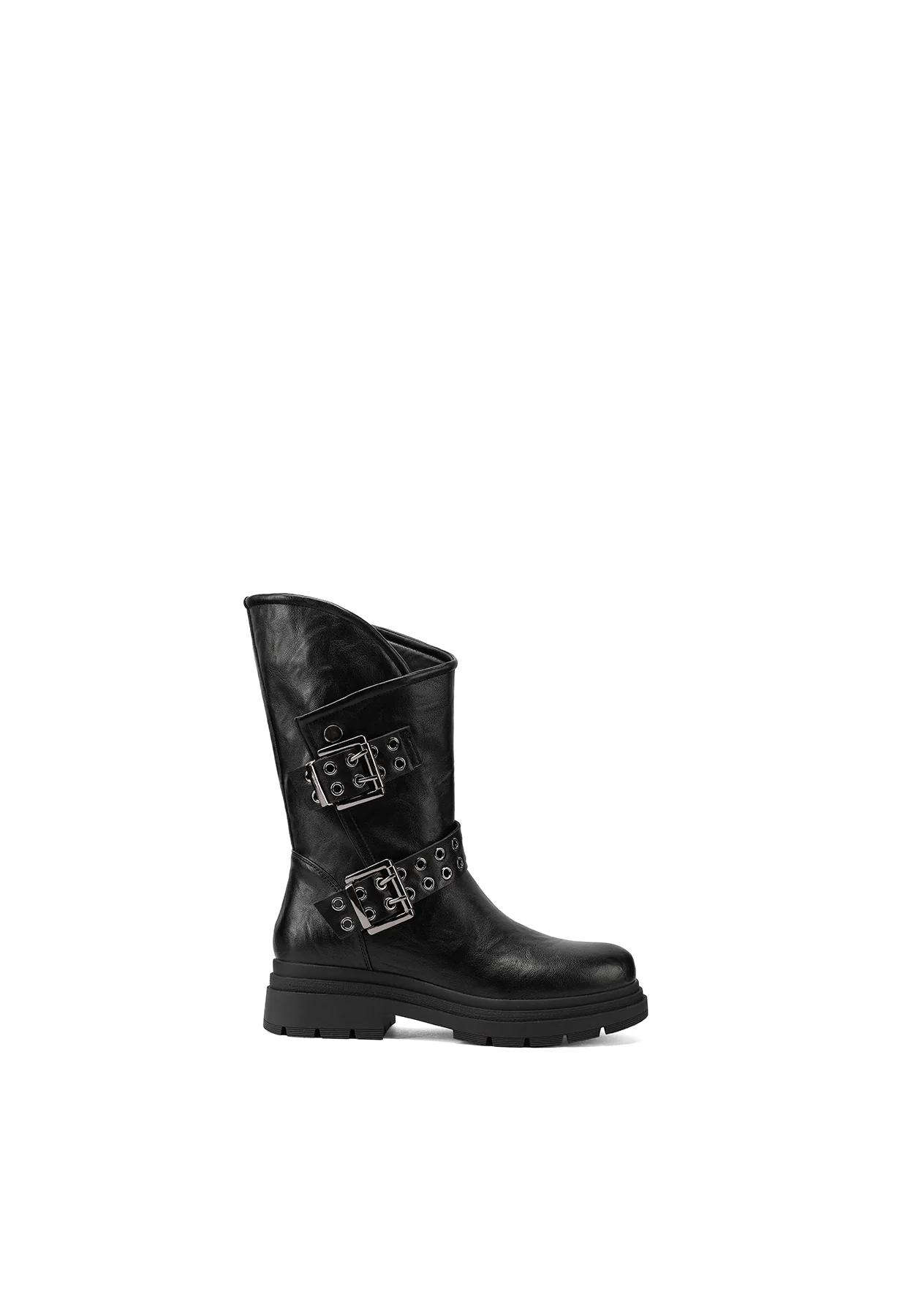 Stivali biker da donna con fibbie e suola carrarmato X33-56 - Image 9
